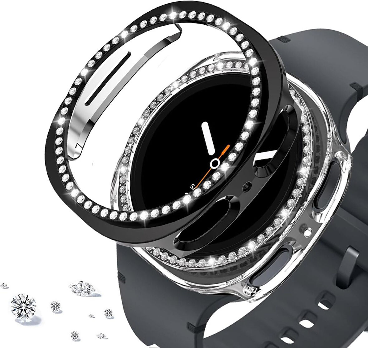 Samsung Galaxy Watch 8 40mm TEK SIRA Taşlı Kasa Koruyucu (Ekran Koruyucusuz) TEKSIRA