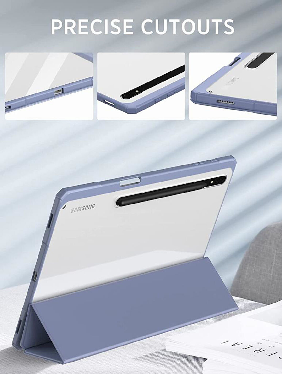 Samsung Galaxy Tab S10 FE+ Plus 13.1inç Kılıf Grafiti Şeffaf Kalem Bölmeli X620 X626