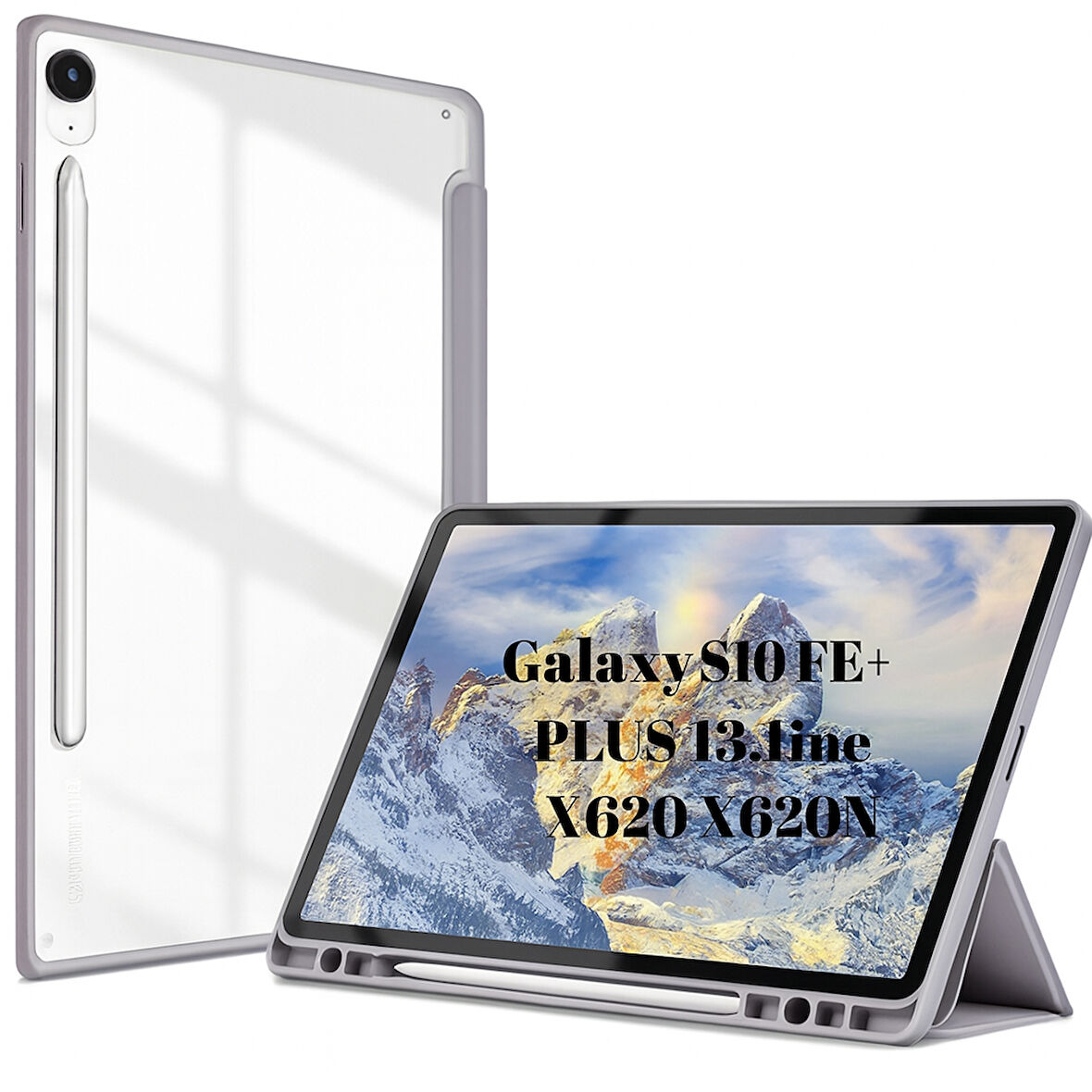Samsung Galaxy Tab S10 FE+ Plus 13.1inç Kılıf Grafiti Şeffaf Kalem Bölmeli X620 X626