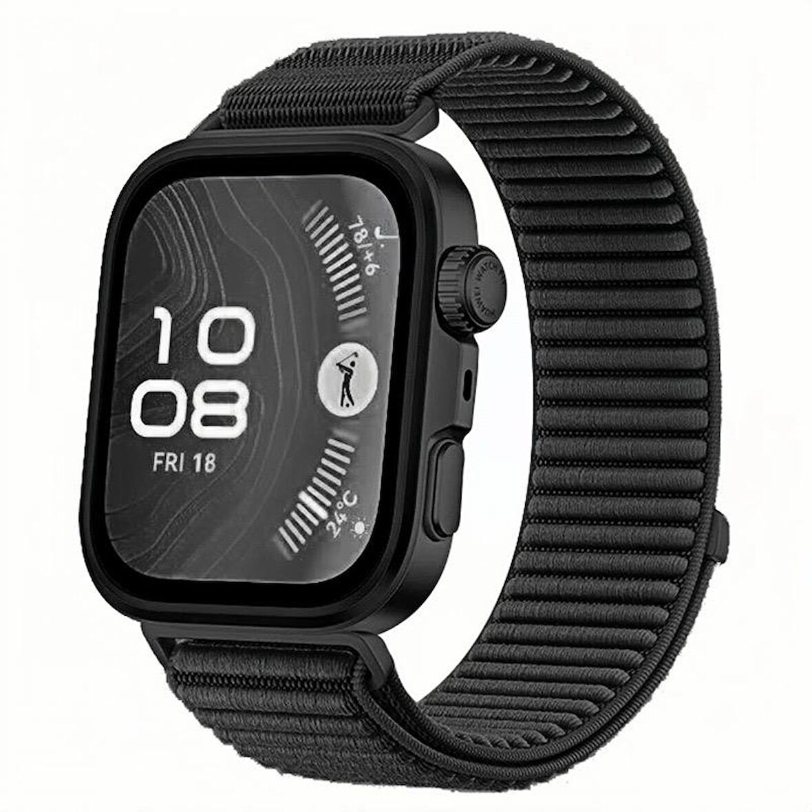 Huawei Watch Fit 4/Fit 4 Pro/Fit 3 Kordon Dalgalı Cırt Cırt Hasır Kordon