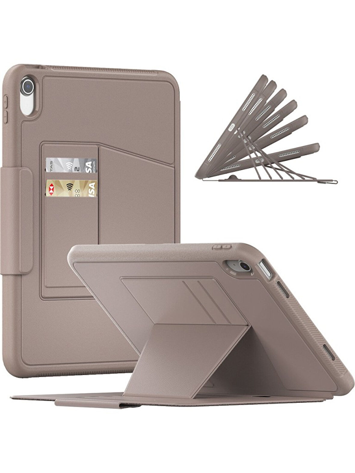 Apple iPad Air 11inç M2/M3 2025-2024 Kılıf Multifunction Leather Case