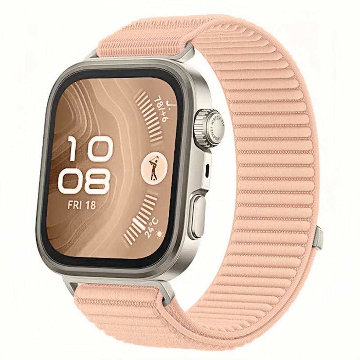 Huawei Watch Fit 4/Fit 4 Pro/Fit 3 Kordon Dalgalı Cırt Cırt Hasır Kordon