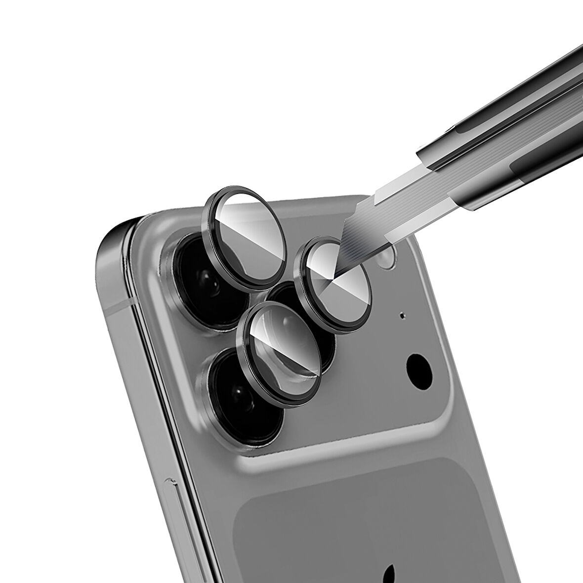 Apple iPhone 17 Pro Işık Yansıma Önleyici 0.3mm AR Kaplama Mikro Kamera Lens Koruyucu
