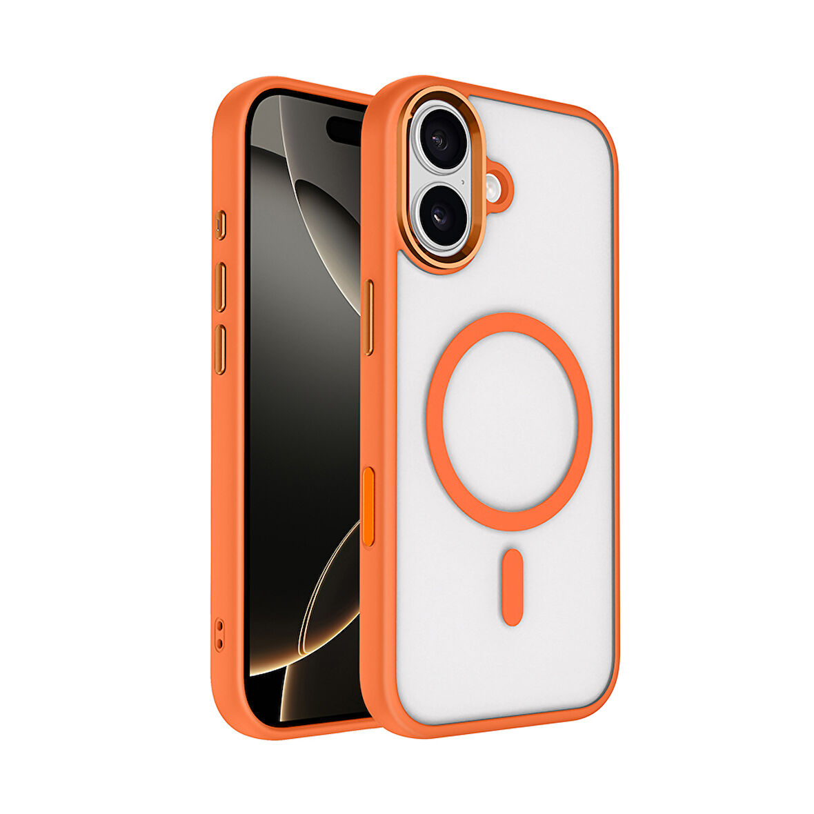 Apple iPhone 17 için Magsafe ile uyumlu Kılıf Krom Silikon Kapak