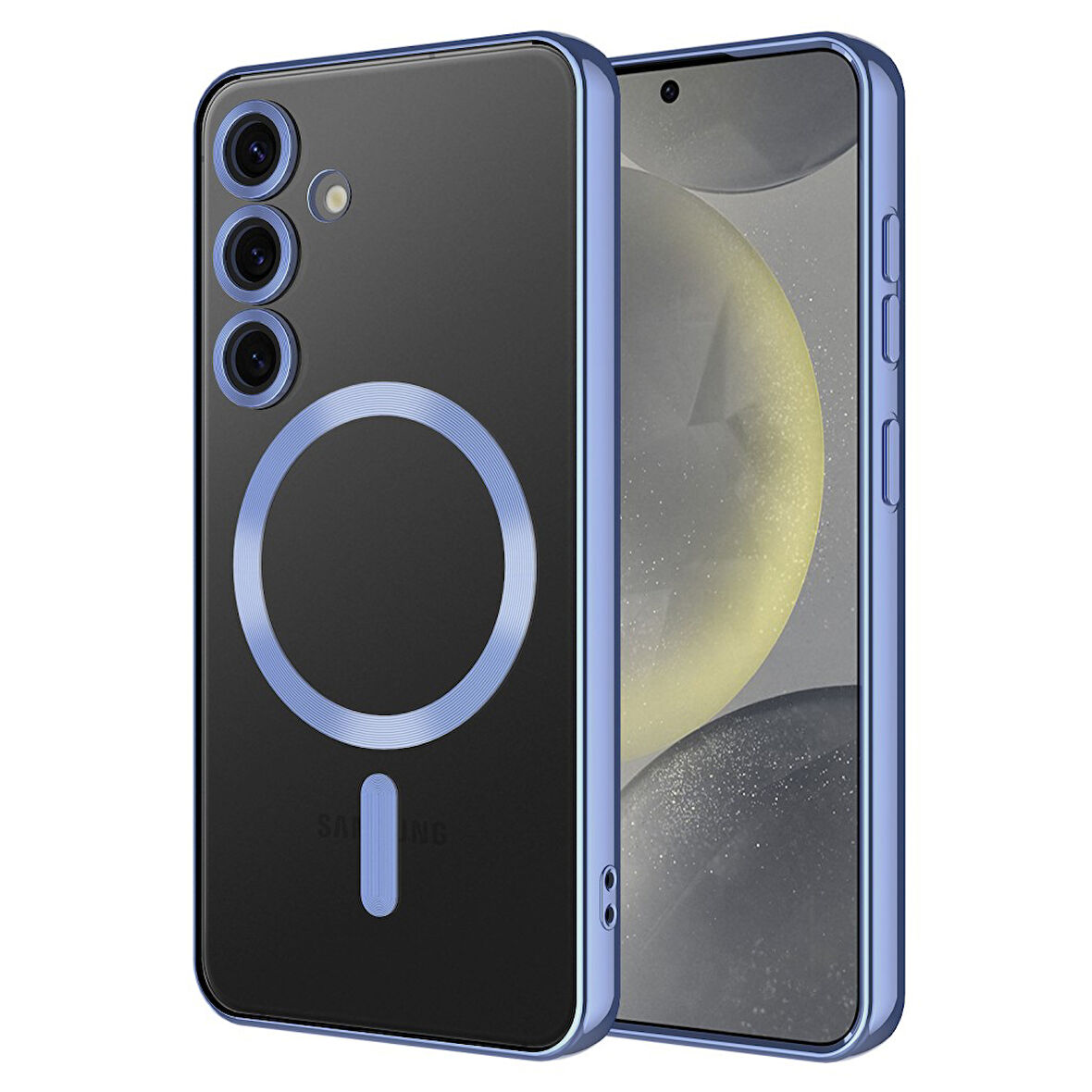 Samsung Galaxy A15 için Magsafe ile uyumlu Kılıf Kamera Lensli Korumalı Şeffaf Silikon Kapak