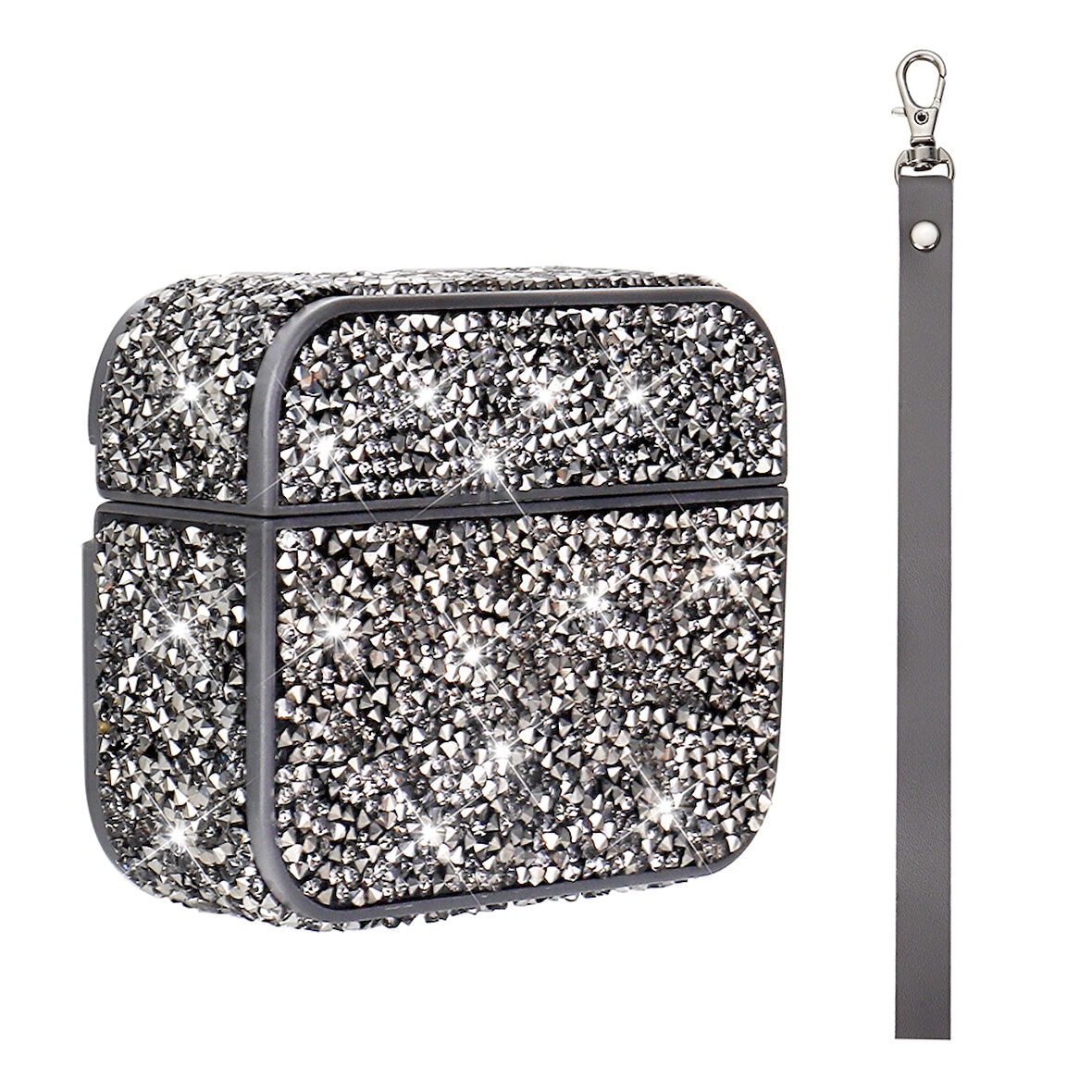 Apple Airpods 3. Nesil ile uyumlu Kılıf Şık Simli Şeffaf Bilek Askı Aparatlı Case 45