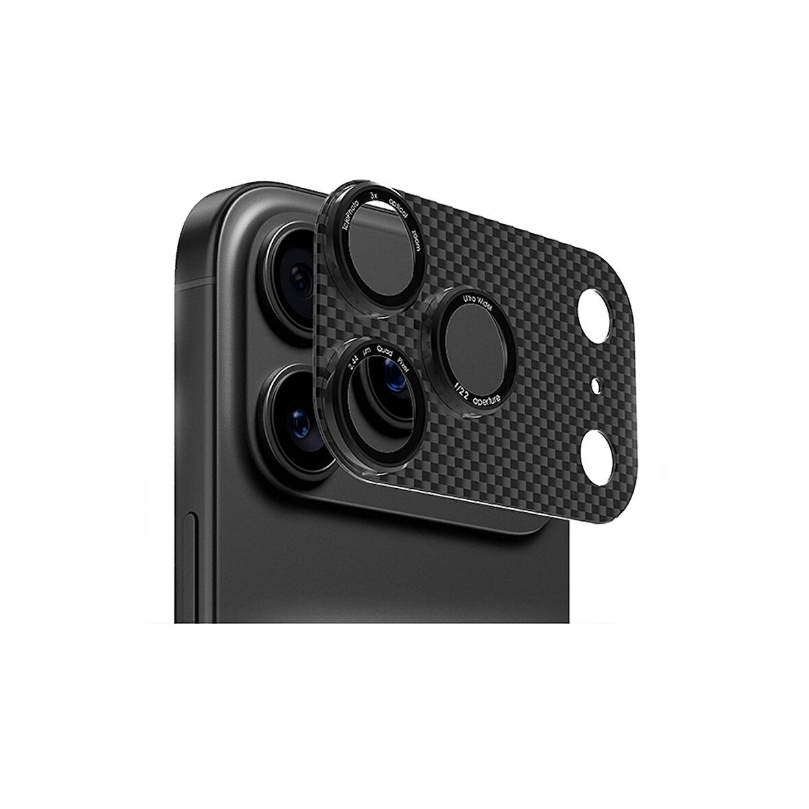 Apple iPhone 17 Pro Max Yansıma Önleyici AR+AF Teknoloji Karbon FULL Kamera Lens Koruyucu CL-21