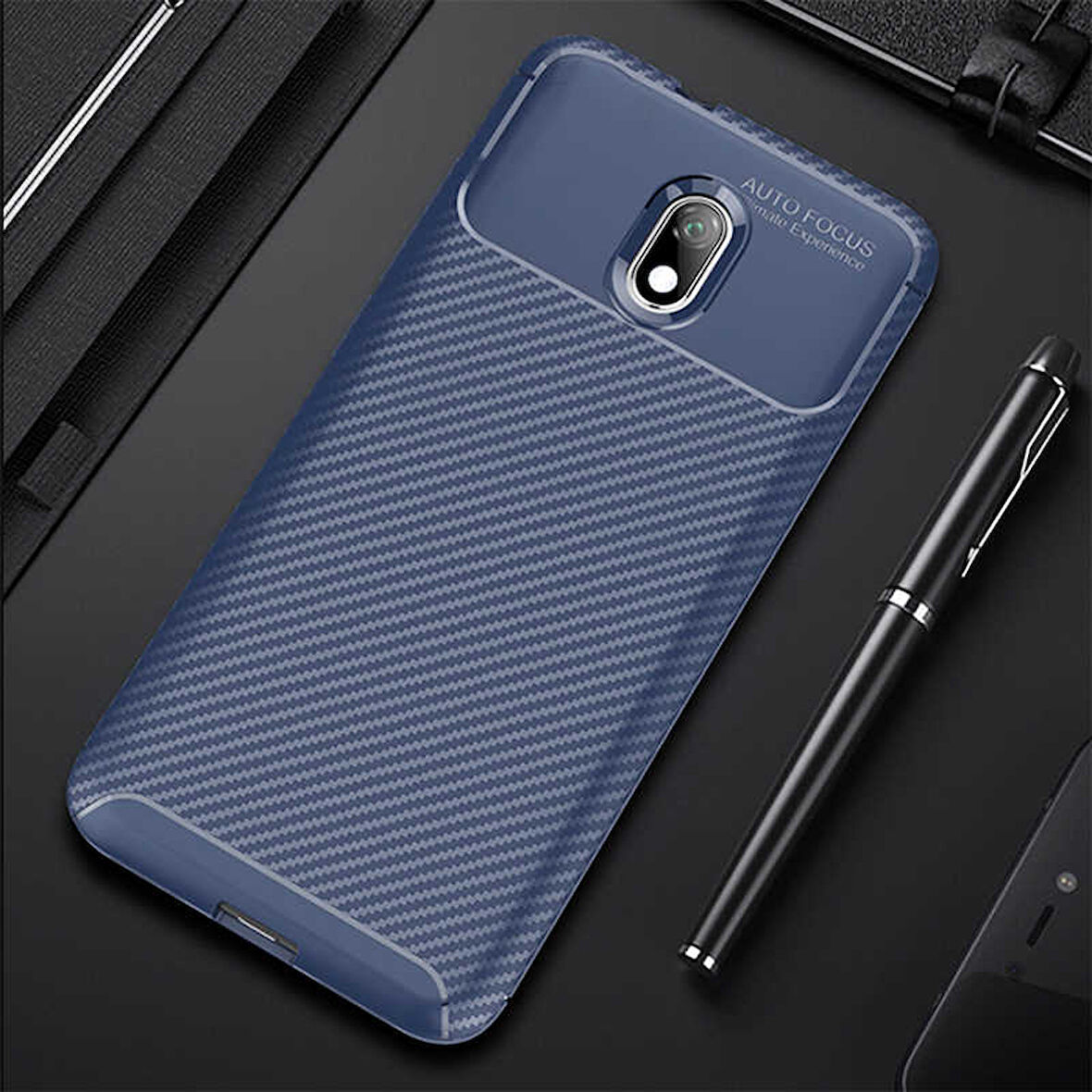 Xiaomi Redmi 8A Kılıf Karbon Silikon Case