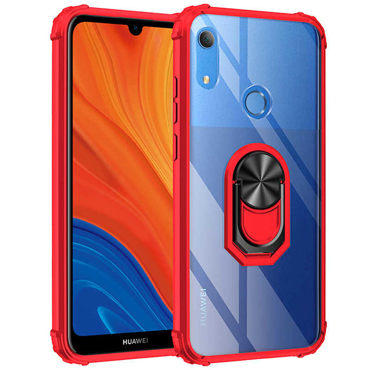 Huawei Y6S 2019 Kılıf Şeffaf Sararmaz Yüzüklü Mola Kapak