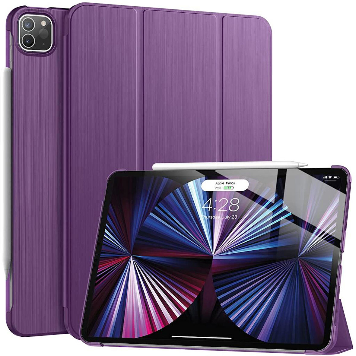 Apple iPad Pro 12.9 4. Nesil 2020 Kılıf PU Deri Smart Standlı Case A2229 A2069 A2232 A2233