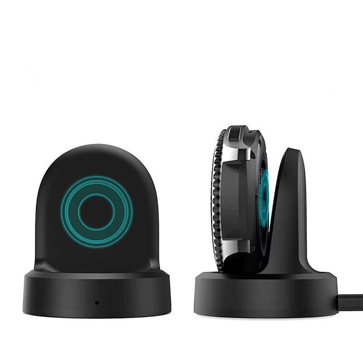 Samsung Galaxy Watch Gear S2 S3 S4 Sort Usb Akıllı Saat Şarj Kablosu Standı