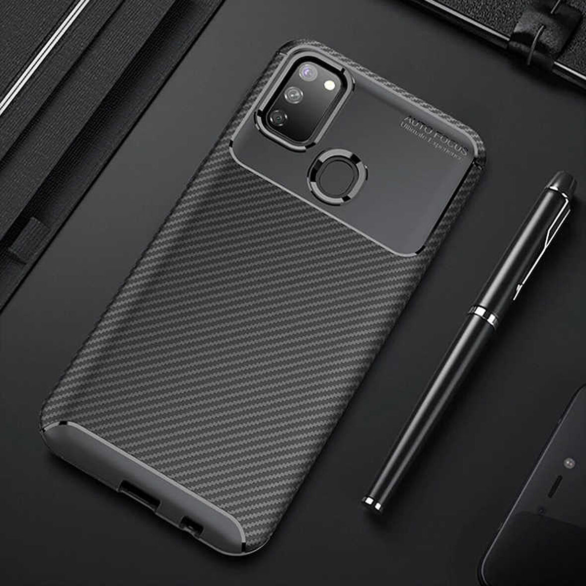 Samsung Galaxy M21 Kılıf Karbon Silikon Case