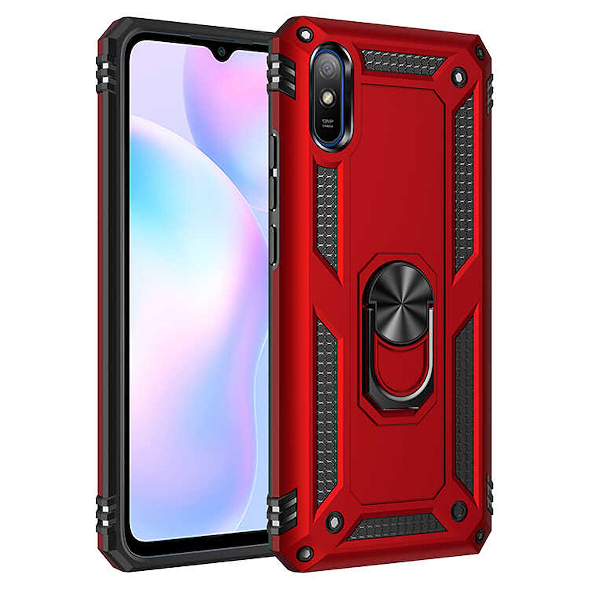 Xiaomi Redmi 9A Kılıf Yüzüklü Zırh Tank Vega
