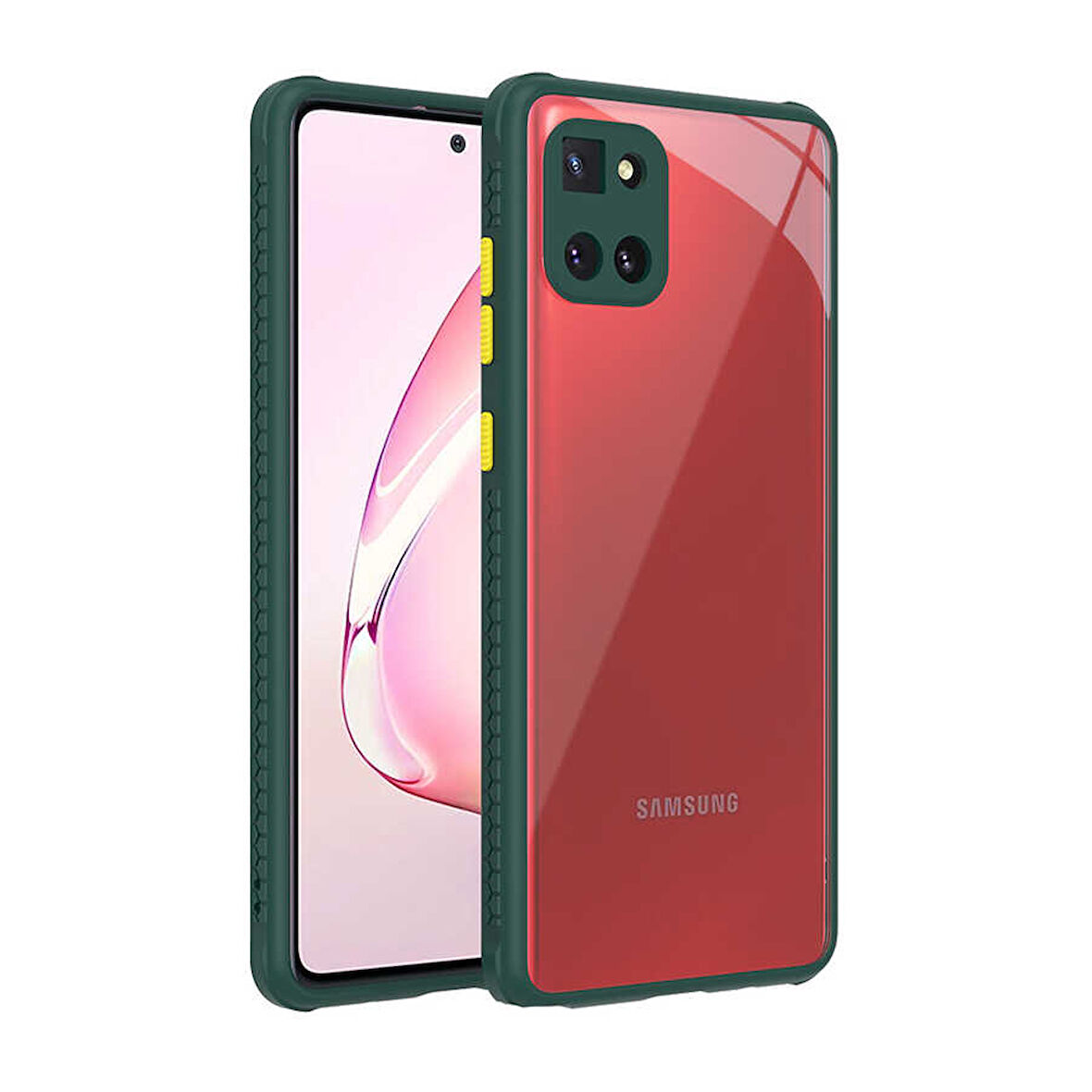 Samsung Galaxy Note 10 Lite Kılıf Kenar Renkli Sararmaz Şeffaf Kapak