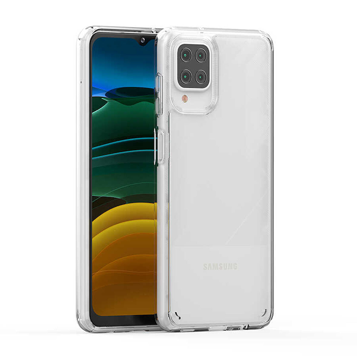 Samsung Galaxy A12 Kılıf Full Şeffaf Sararmaz Kapak