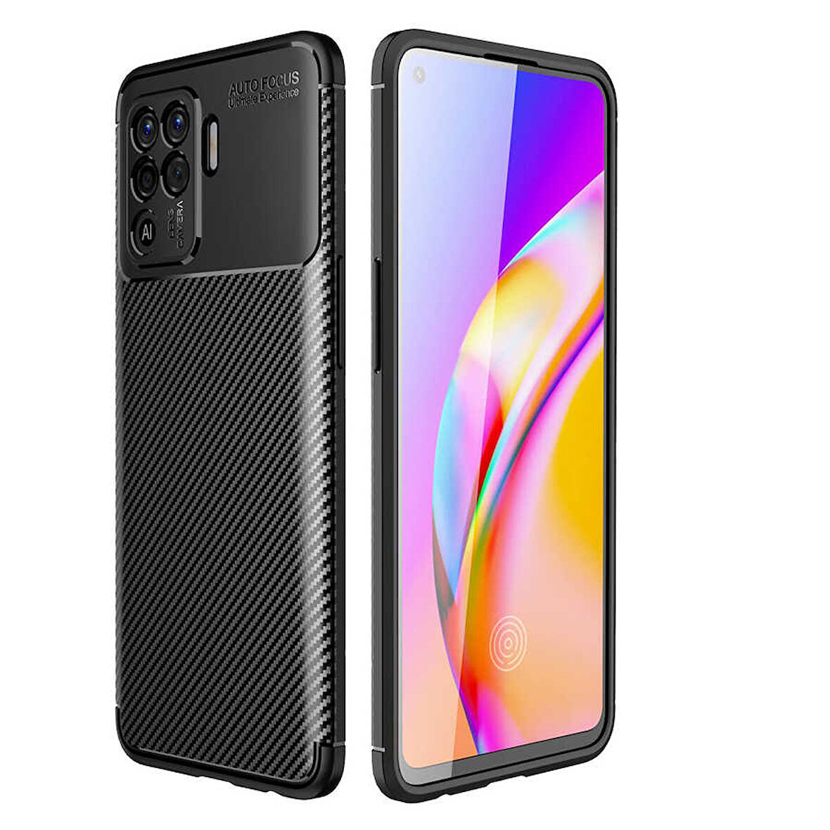Oppo Reno 5 Lite Kılıf Karbon Silikon Case