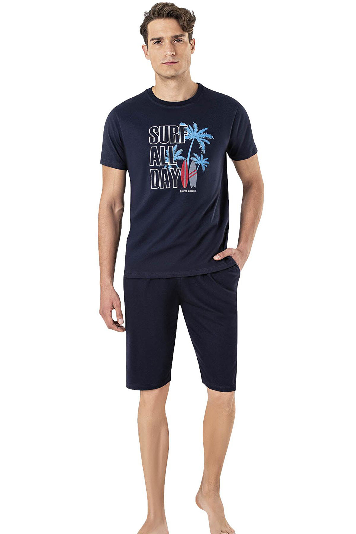 %100 Pamuk Erkek T-shirt Şort Takım