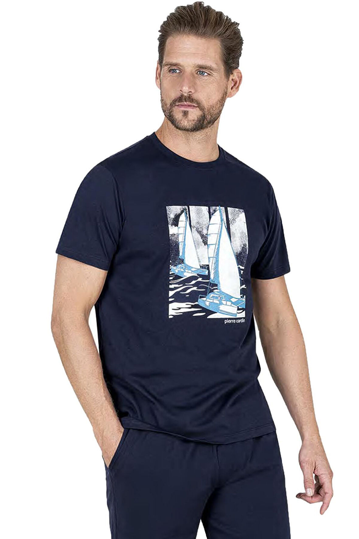 Pierre Cardin Yuvarlak Yaka T-shirt ve Cepli Şort Takım, %100 Pamukludur