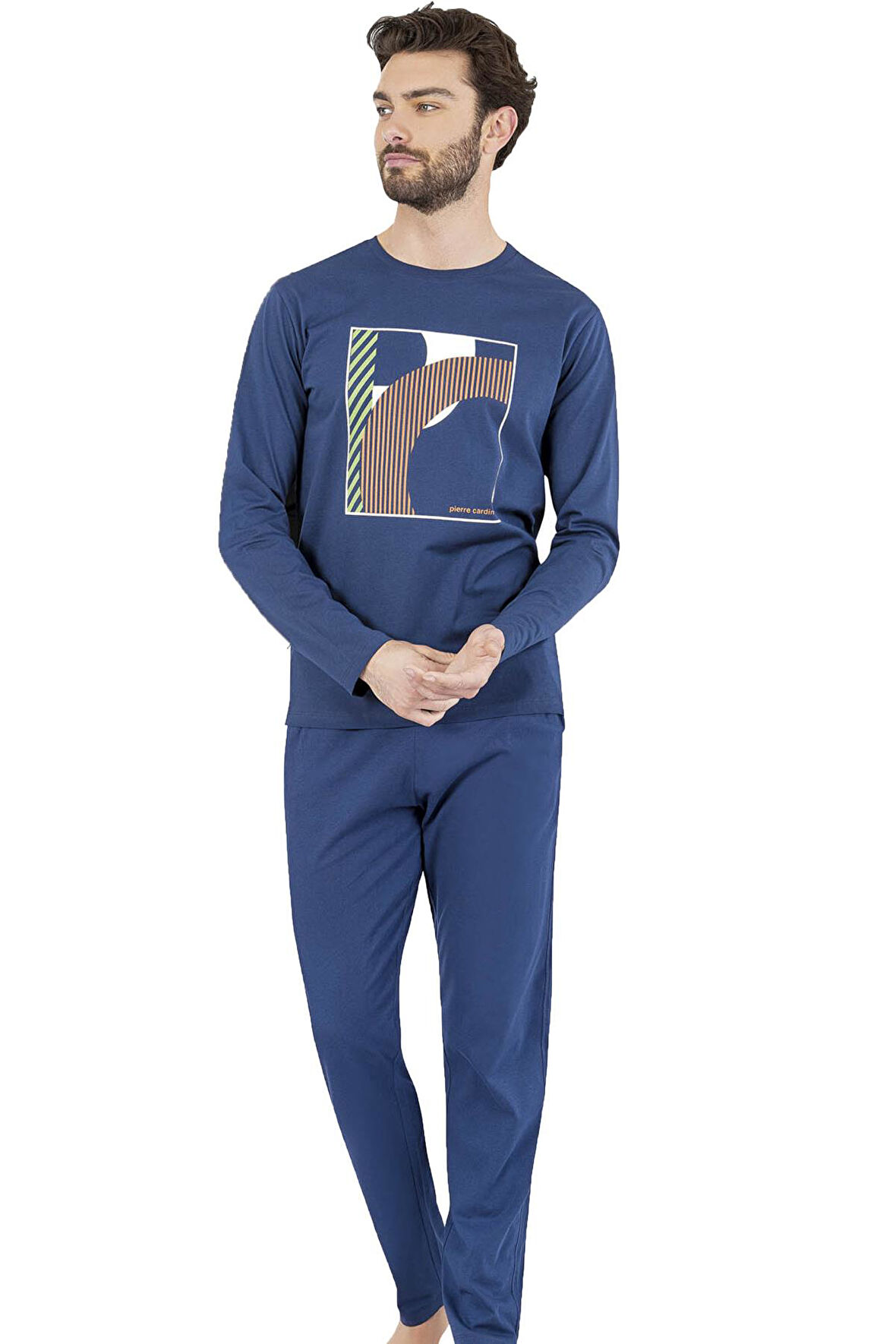 Pierre Cardin %100 Pamuklu Mevsimlik Baskılı Erkek Pijama Takım