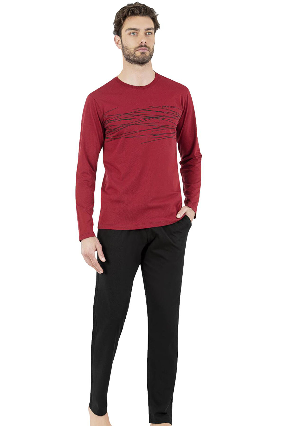 Erkek Pijama Takım, %100 Pamuklu, Cep Detaylıdır