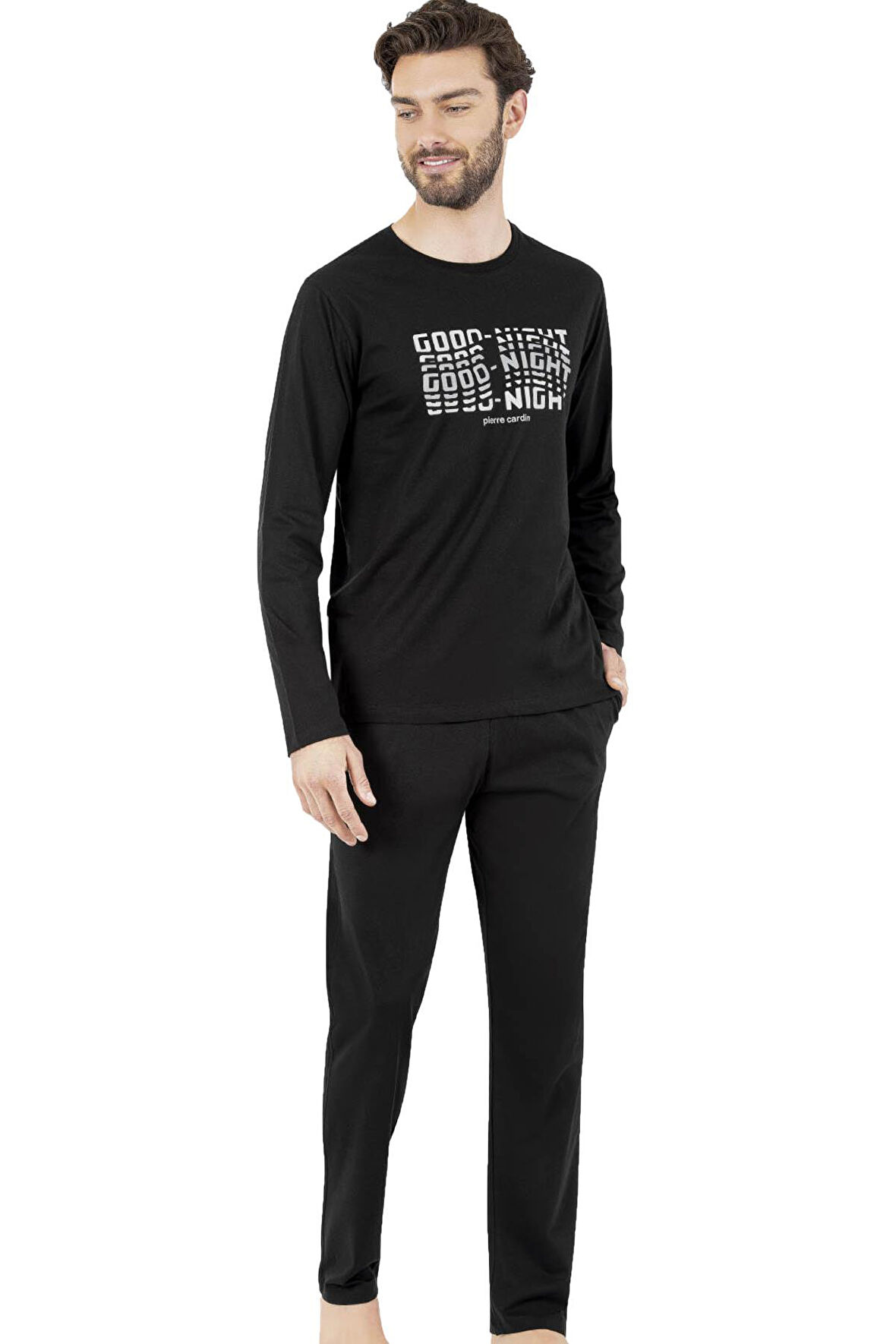 Pierre Cardin %100 Pamuklu Erkek Pijama Takım, Mevsimlik Uzunkollu