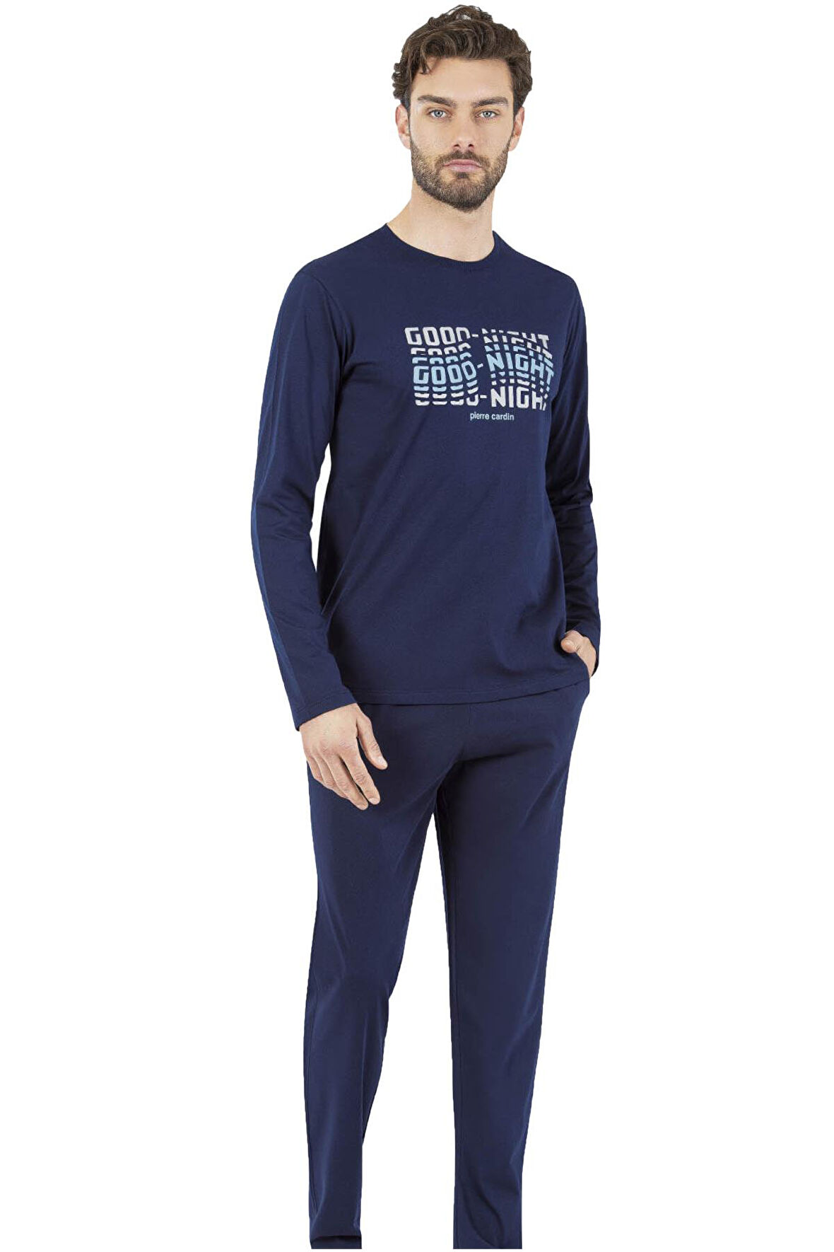 Pierre Cardin %100 Pamuklu Erkek Pijama Takım, Mevsimlik Uzunkollu