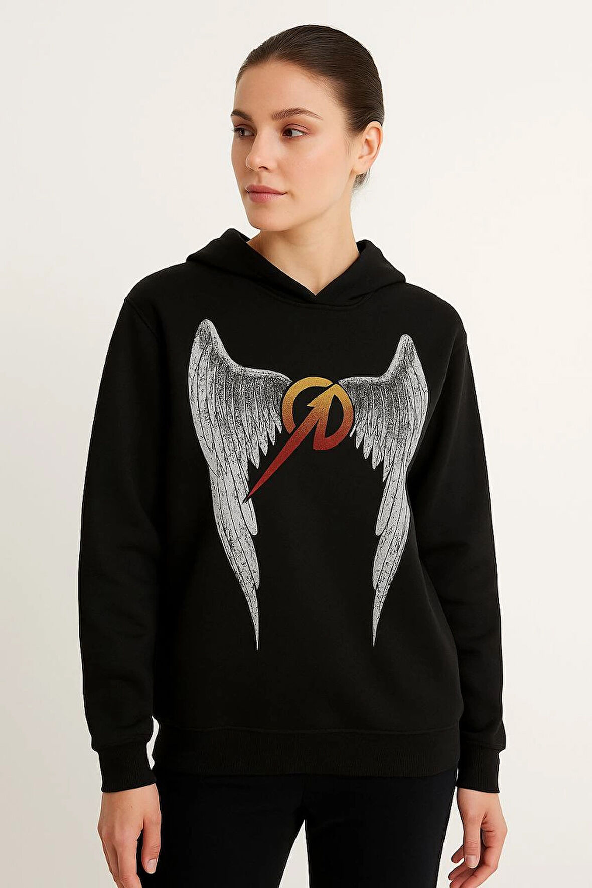 Metallica İki İplik Kapüşonlu Ön ve Arka Baskılı hoodie - Siyah