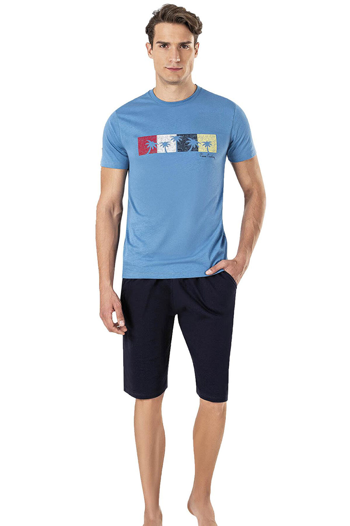 %100 Pamuk Erkek Yazlık T-shirt ve Şort Takım