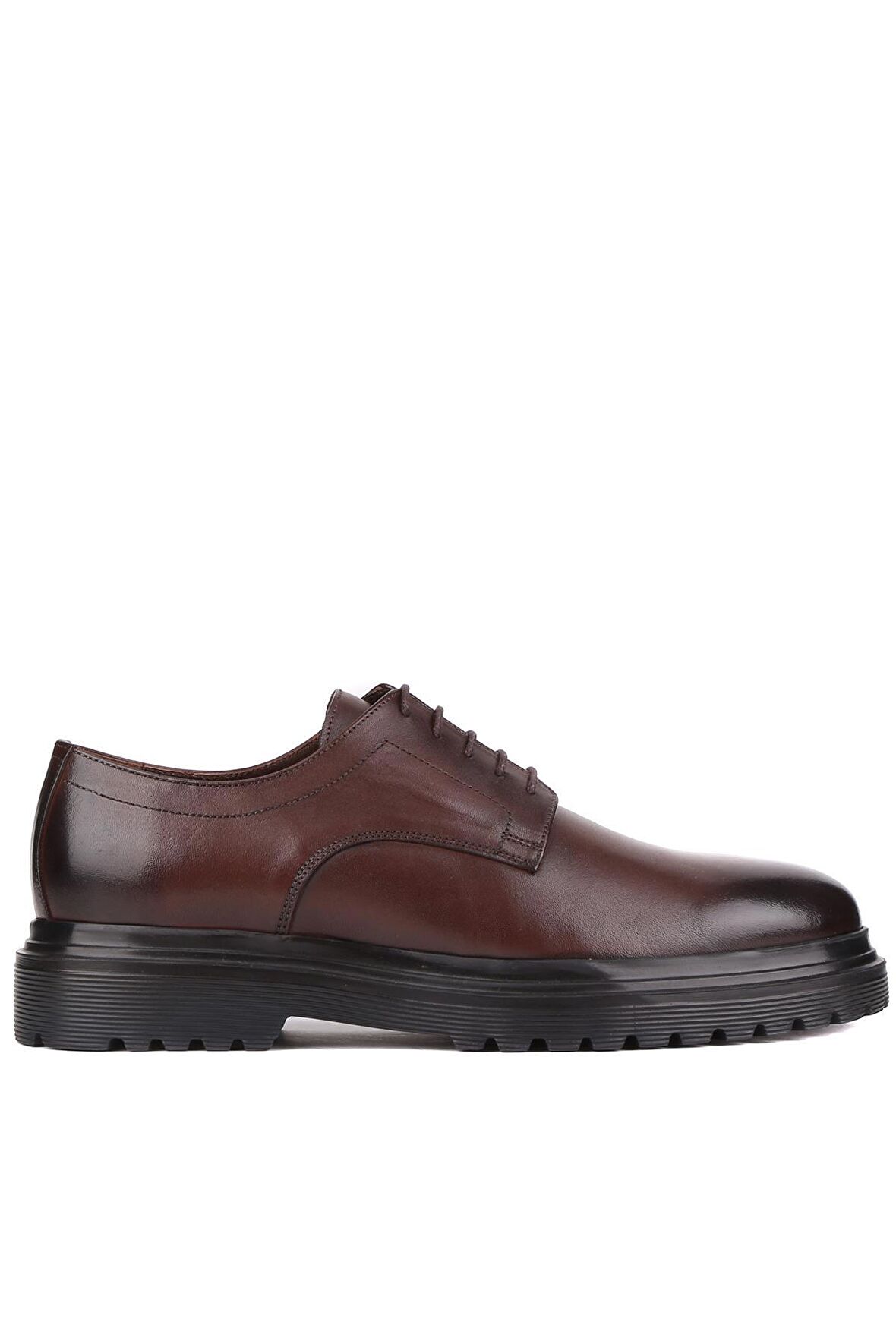 Shoetyle - Kahverengi Deri Bağcıklı Erkek Klasik Ayakkabı 250-2013