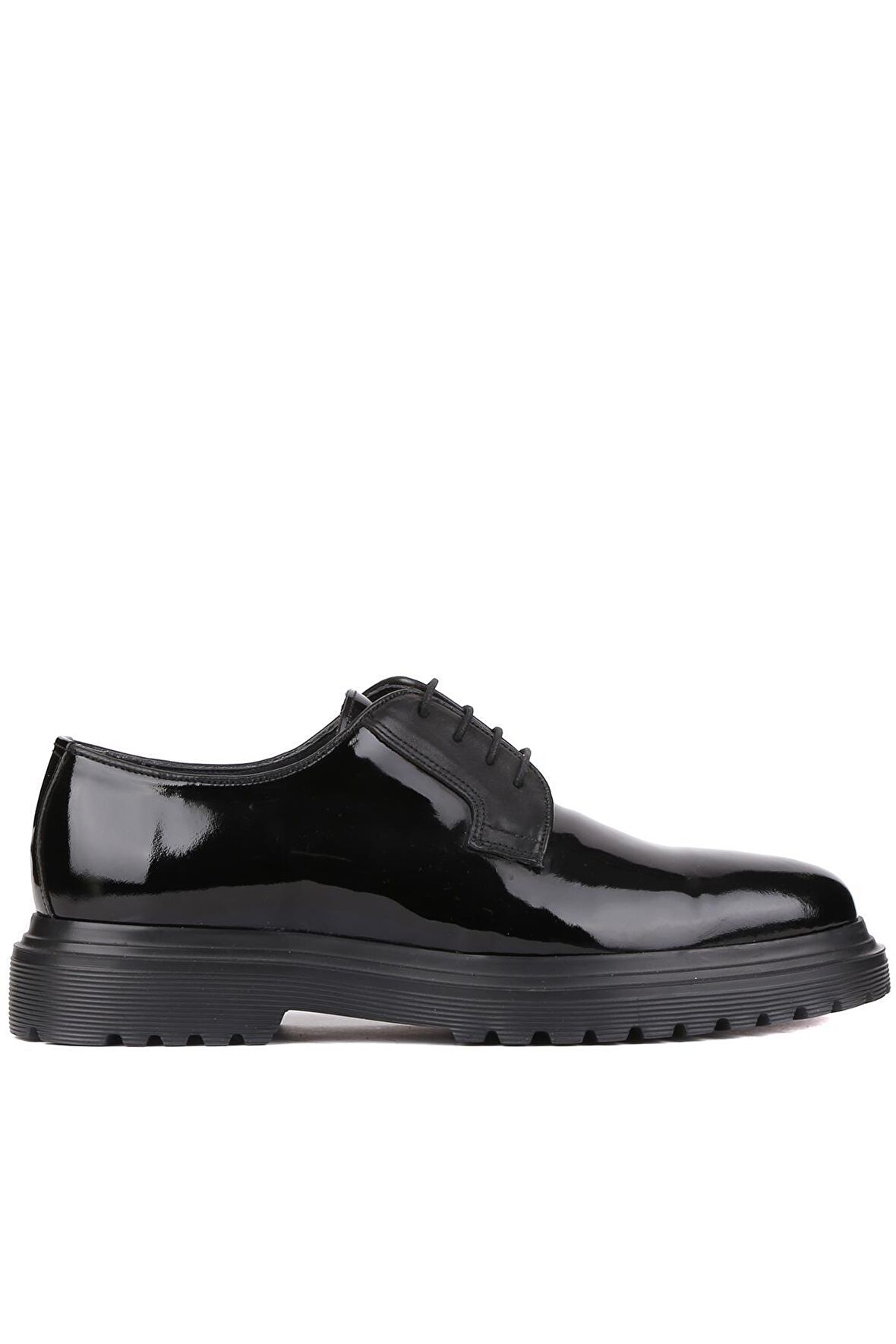 Shoetyle - Siyah Rugan Deri Bağcıklı Erkek Klasik Ayakkabı 250-2013