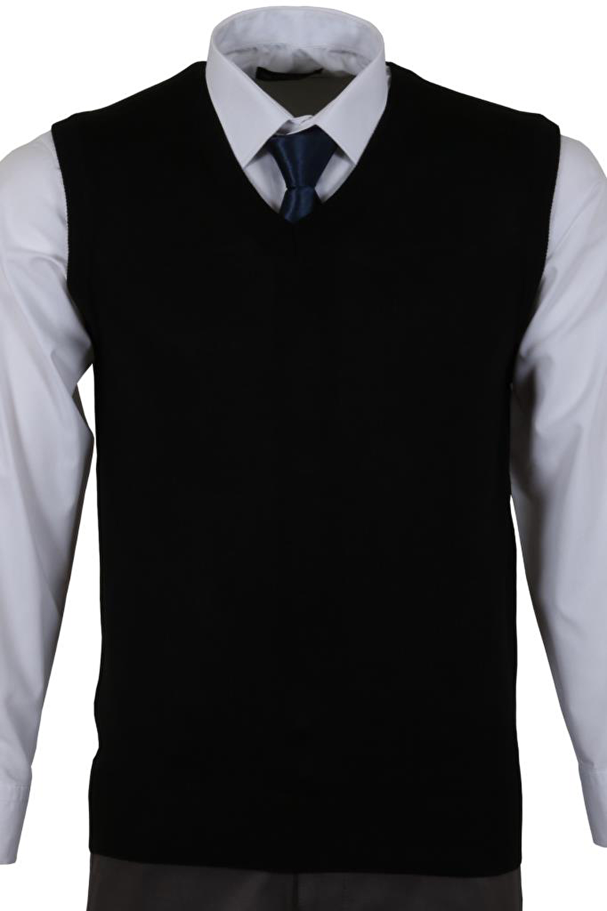 Erkek Süveter Yünlü Kazak Klasik Normal Kesim RAR00341 Siyah-M