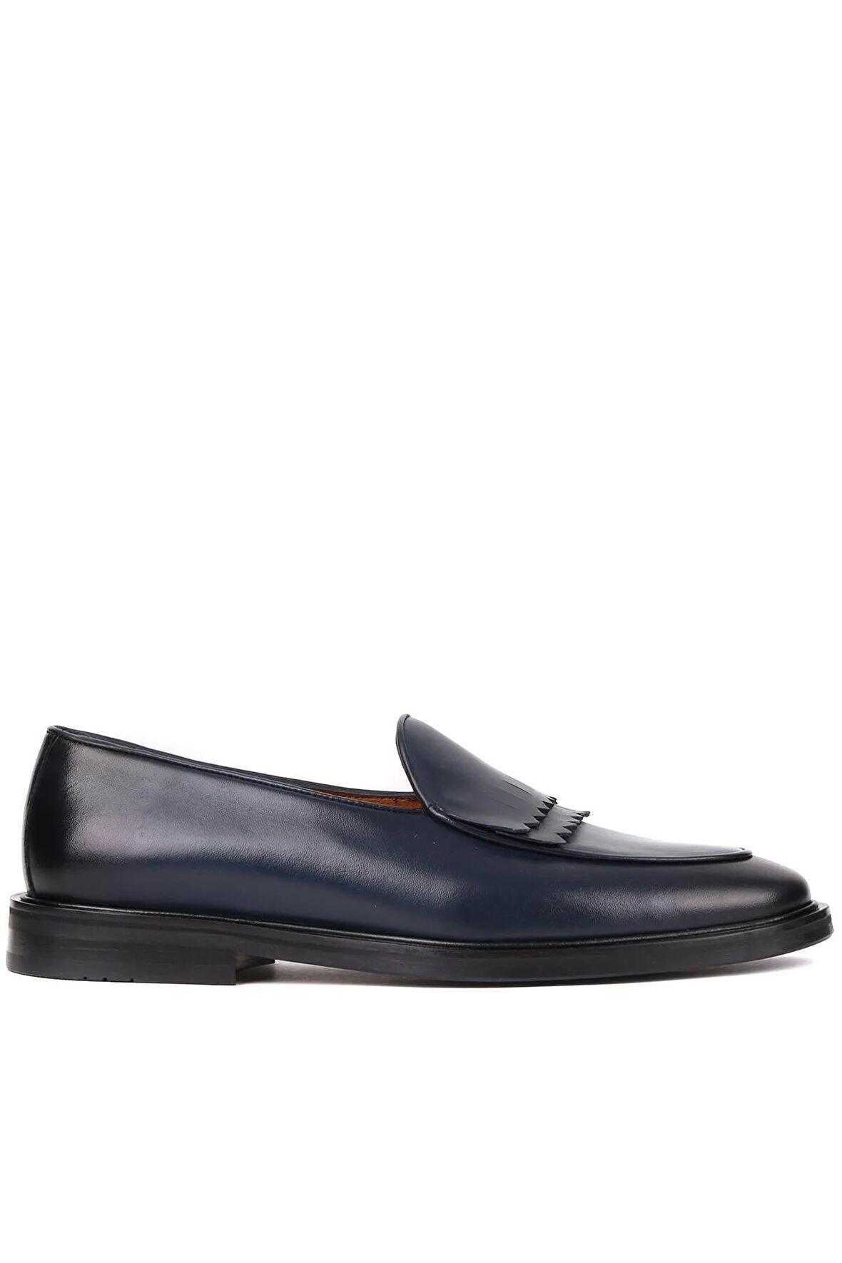 Shoetyle - Lacivert Deri Bağcıksız Erkek Günlük Ayakkabı 250-7510