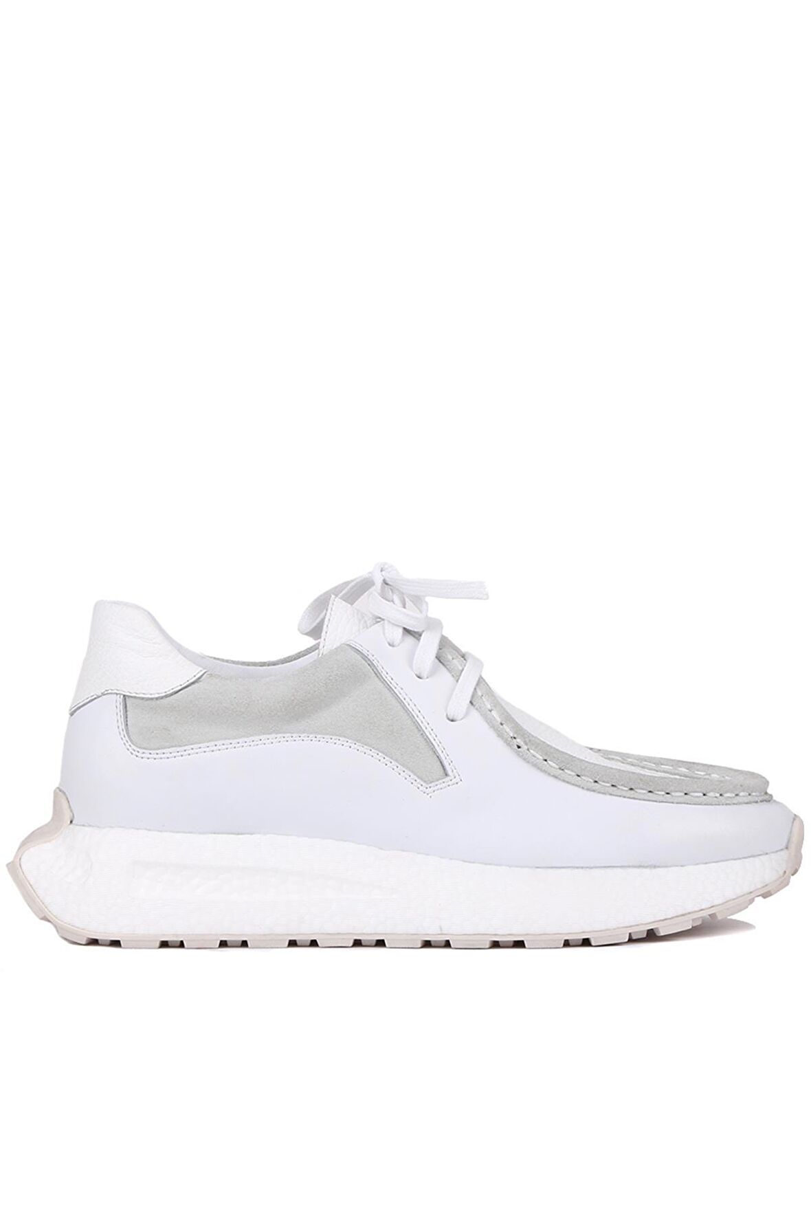 Shoetyle - Beyaz Deri Bağcıklı Erkek Günlük Ayakkabı 250-2416