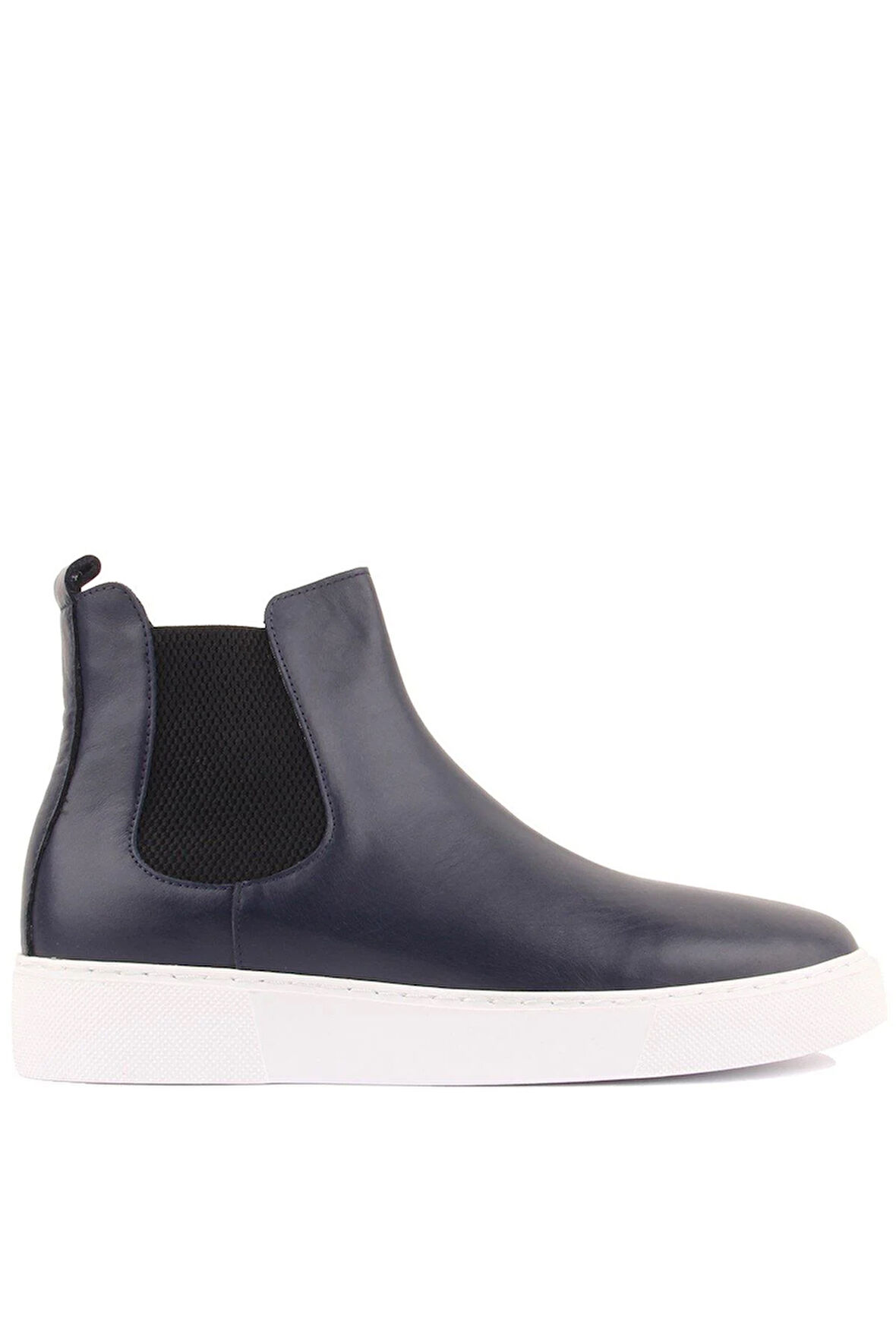 Shoetyle - Lacivert Hakiki Deri Erkek Chelsea Bot 250-041