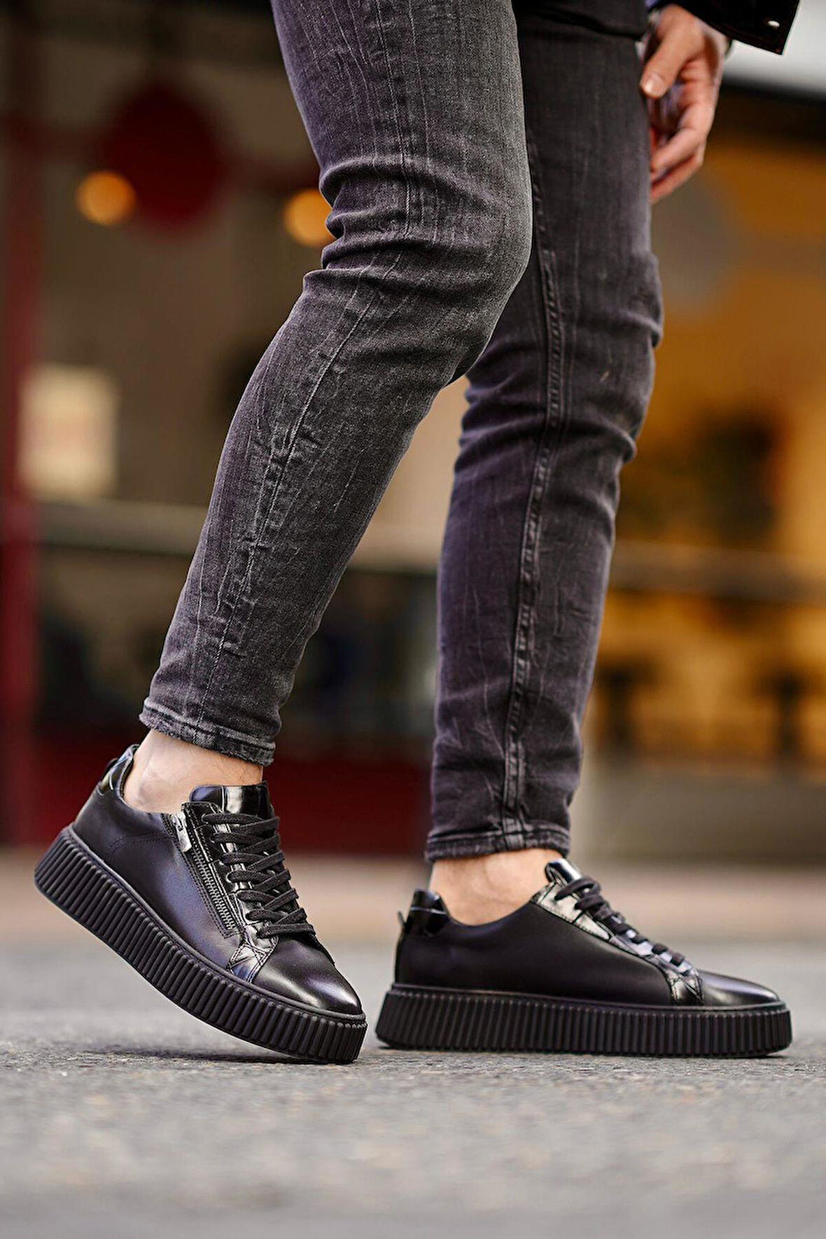 Shoetyle - Siyah Deri Bağcıklı Erkek Ayakkabı 610-190-19