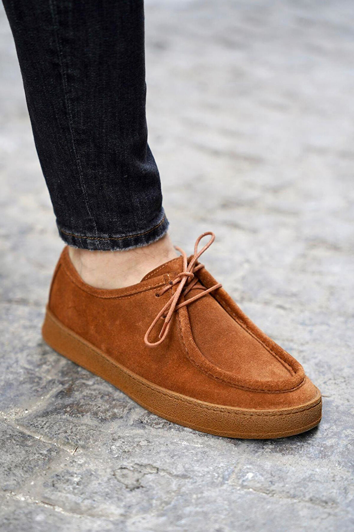 Shoetyle - Taba Süet Bağcıklı Erkek Günlük Ayakkabı 610-1004