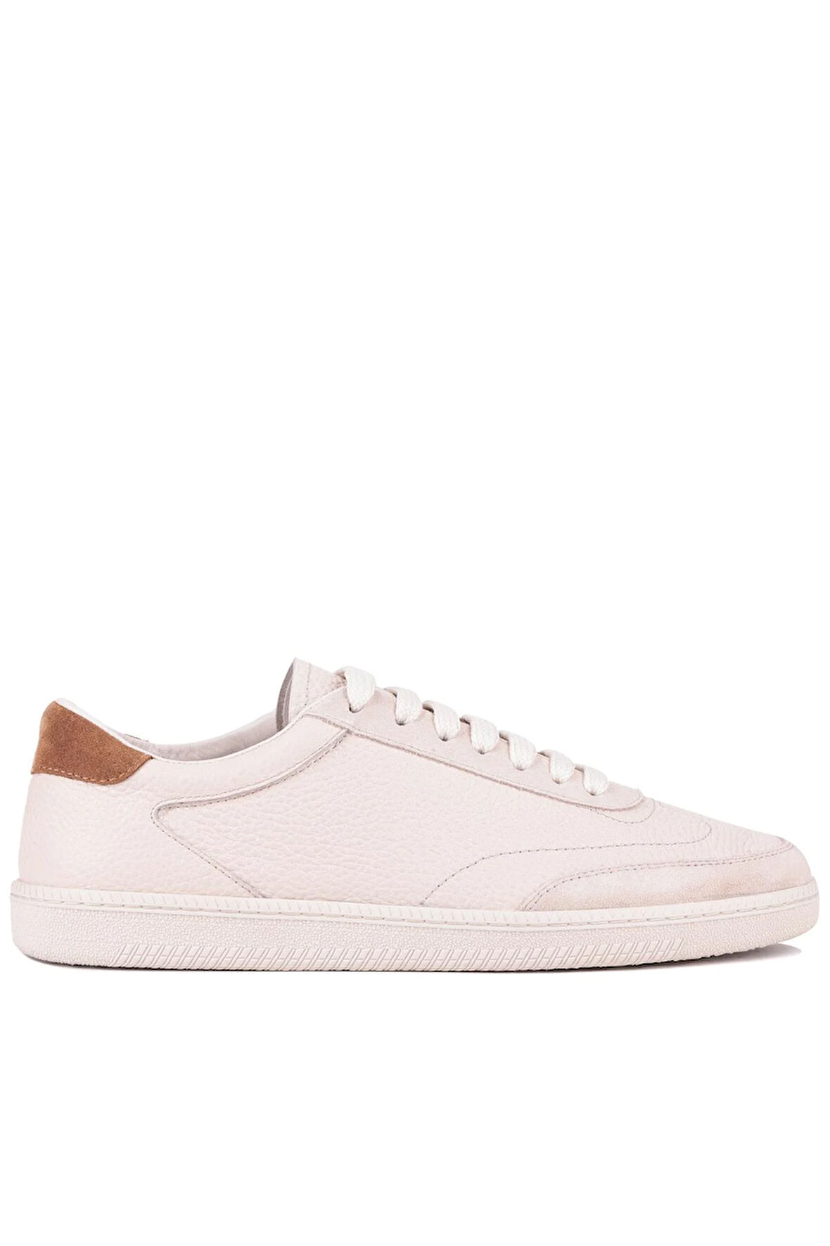 Shoetyle -  Bej Rengi Hakiki Deri Bağcıklı Erkek Günlük Ayakkabı 666-1098