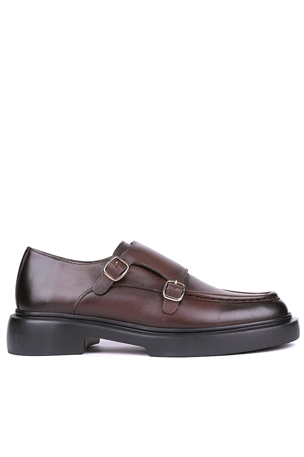 Shoetyle - Kahverengi Hakiki Deri Tokalı Erkek Klasik Ayakkabı 115-K575