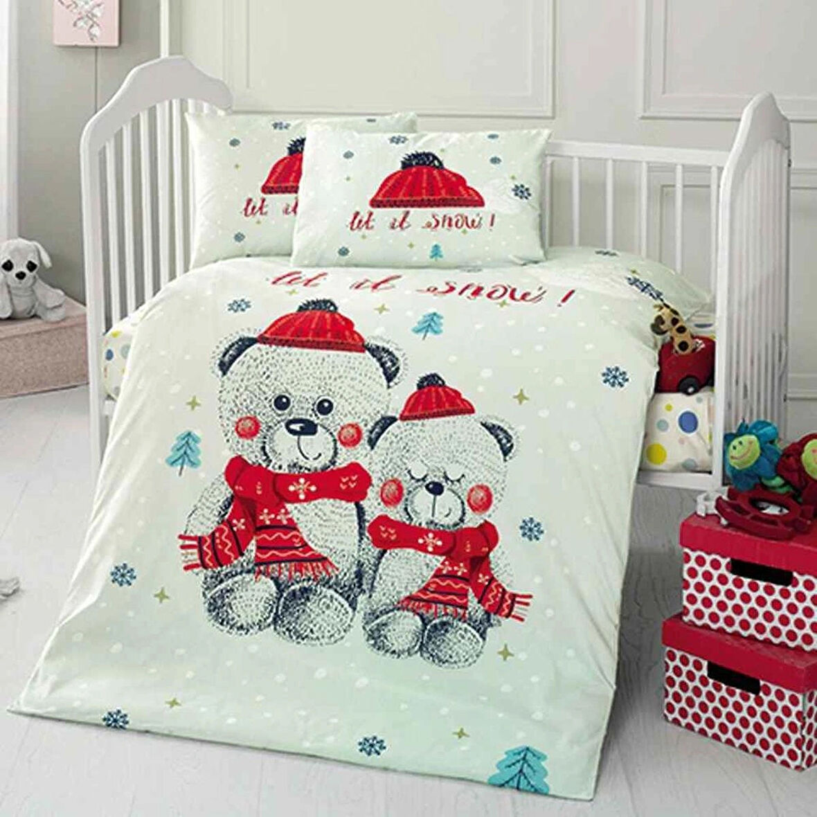 Kidboo Snow 4 Parça Bebek Nevresim Takımı 100x150 cm