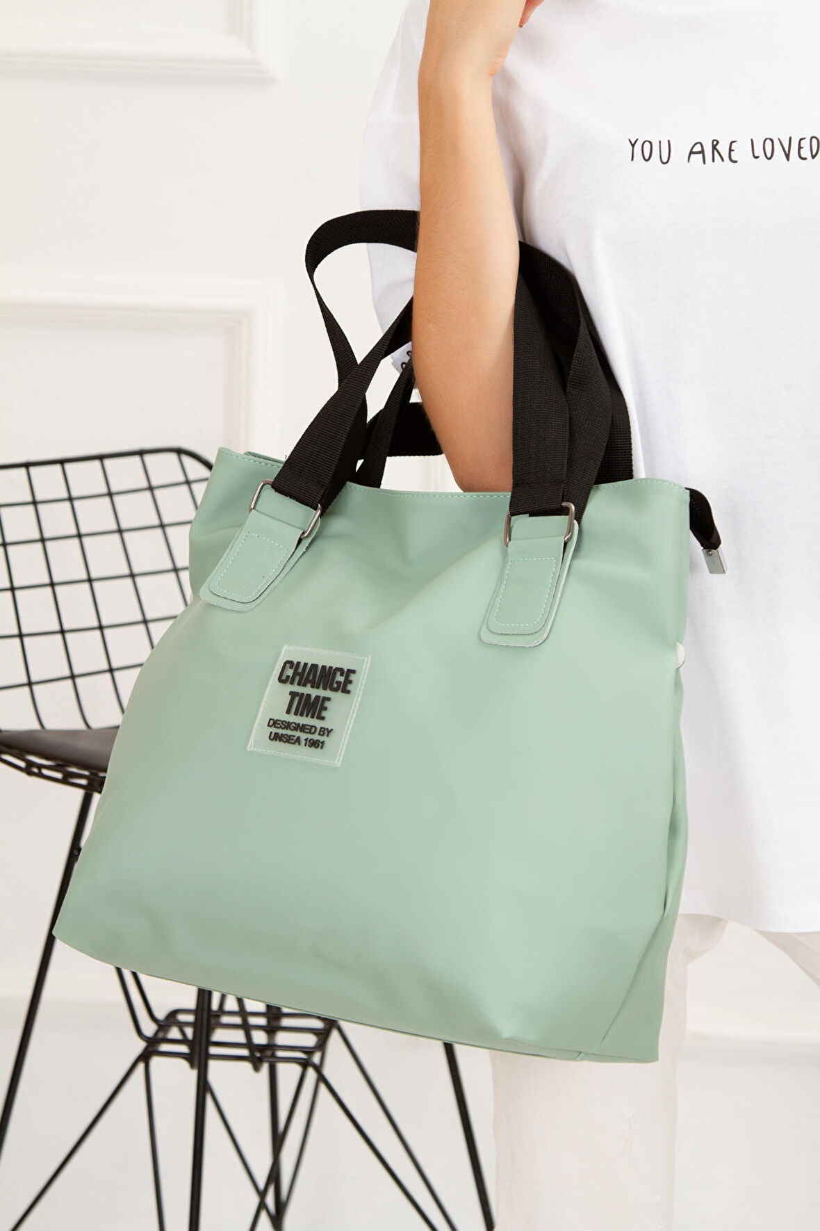 Renk Seçenekli  Kadın El ve Omuz Saten Shopper Çanta bzn6004