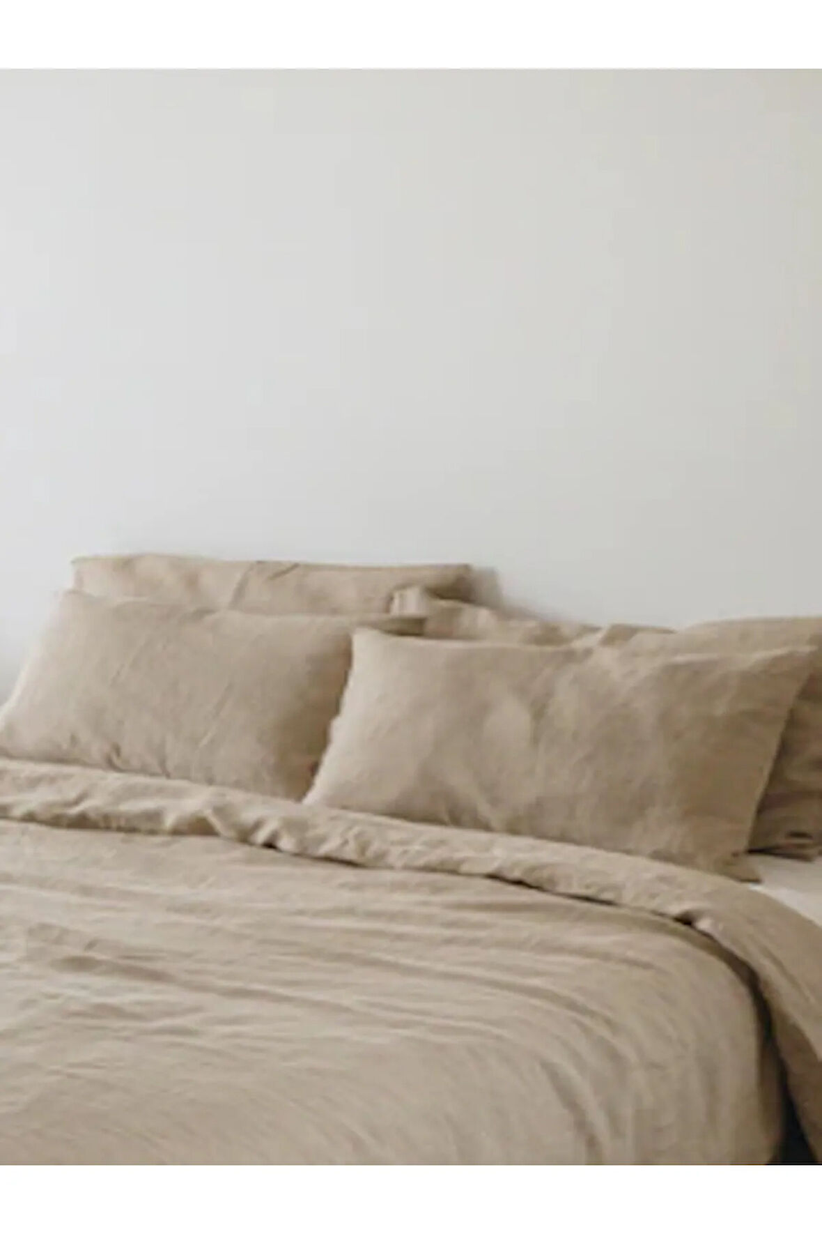 Bej Keten Yastık Kılıfı 2'li Set 50x70 cm