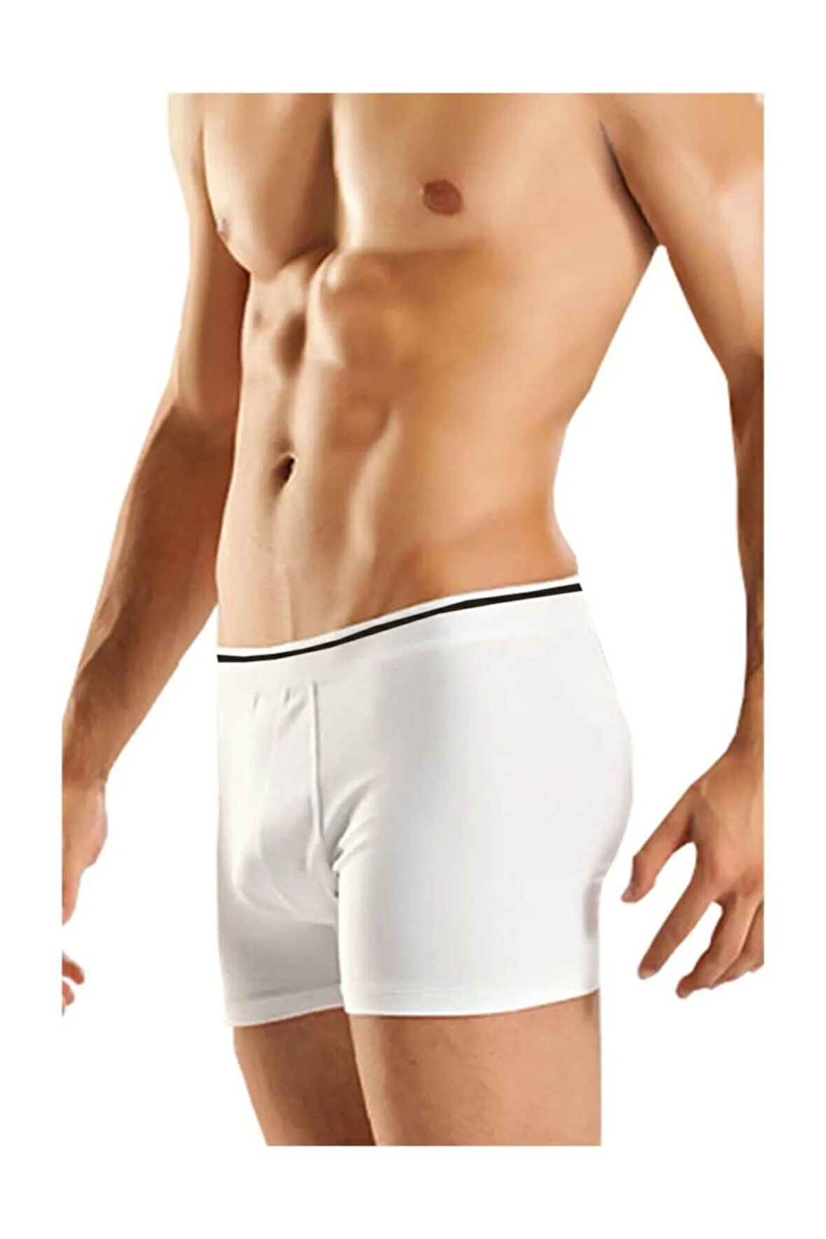 Erkek Beyaz 6'lı Paket Likralı Boxer ELF568BER10976