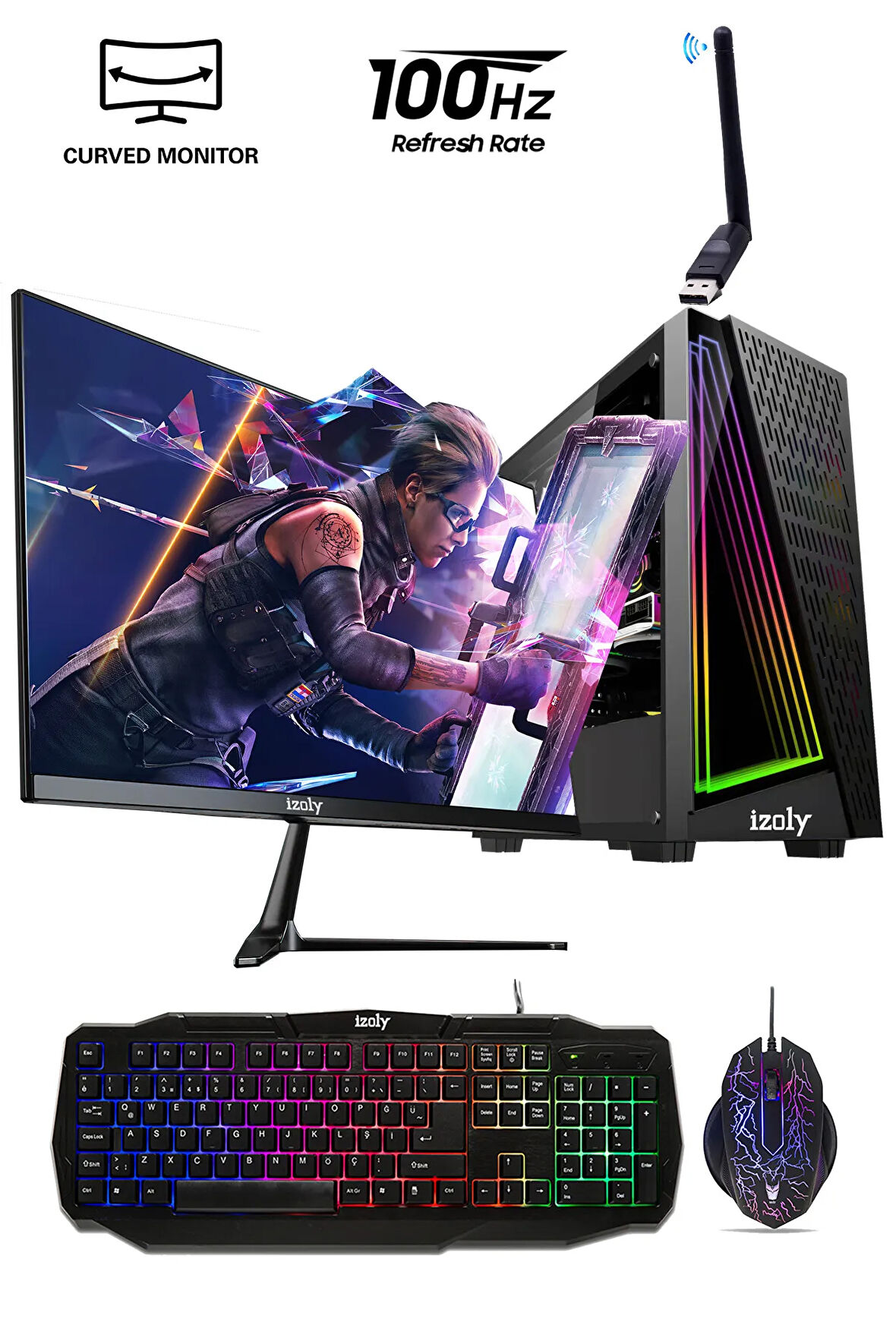 Mintra Demon Ryzen 5 3600 32GB 256GB 512GB SSD RX 550 4GB 24" Oyuncu Masaüstü Bilgisayarı