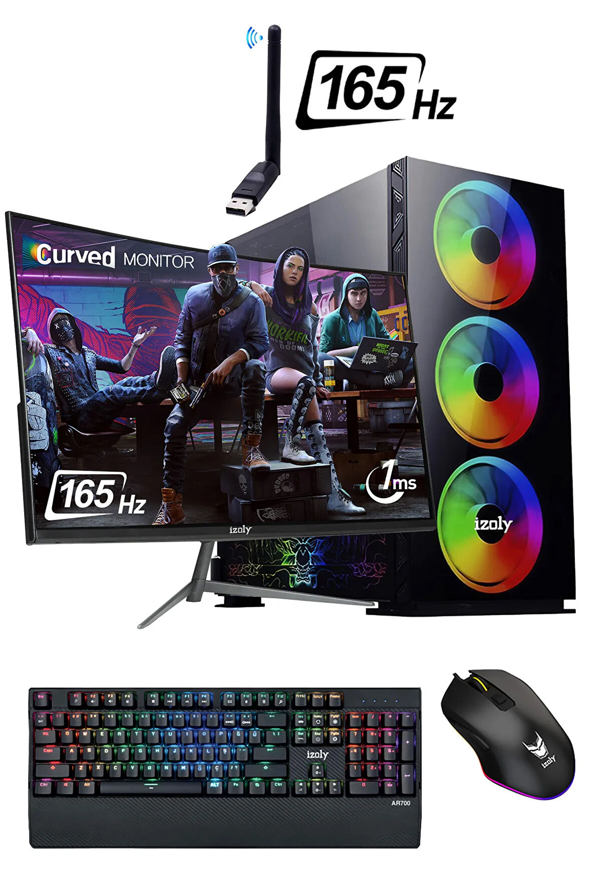 Mintra Athos X I5-12400f 16GB 512GB M.2 Nvme 1660s 6GB 24" 165hz Oyuncu Masaüstü Bilgisayarı