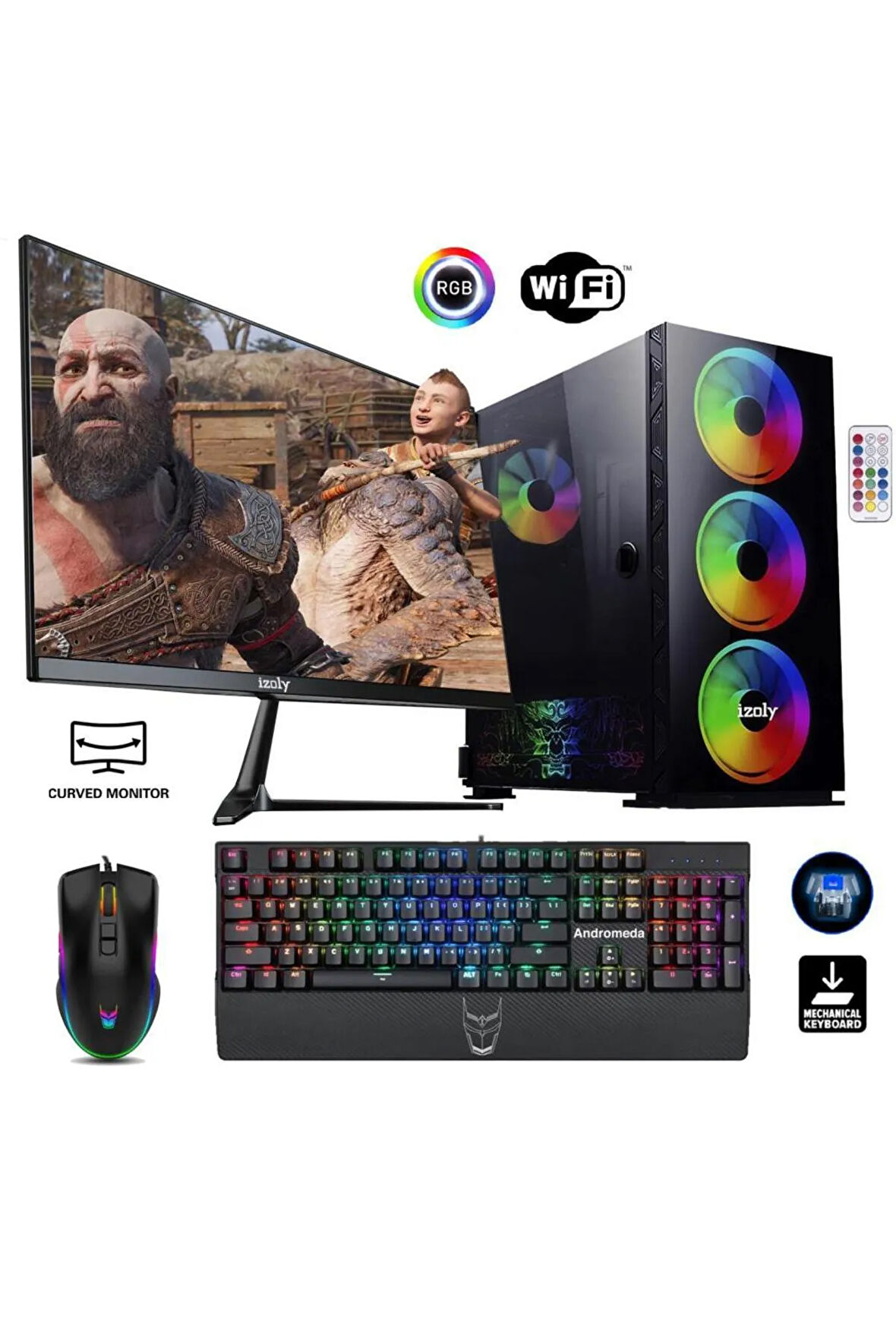 Mintra Hunter X I3-10100f 16GB 512GB M.2 Nvme Msı Rtx 3060 3x 12GB 24" Oyuncu Masaüstü Bilgisayarı