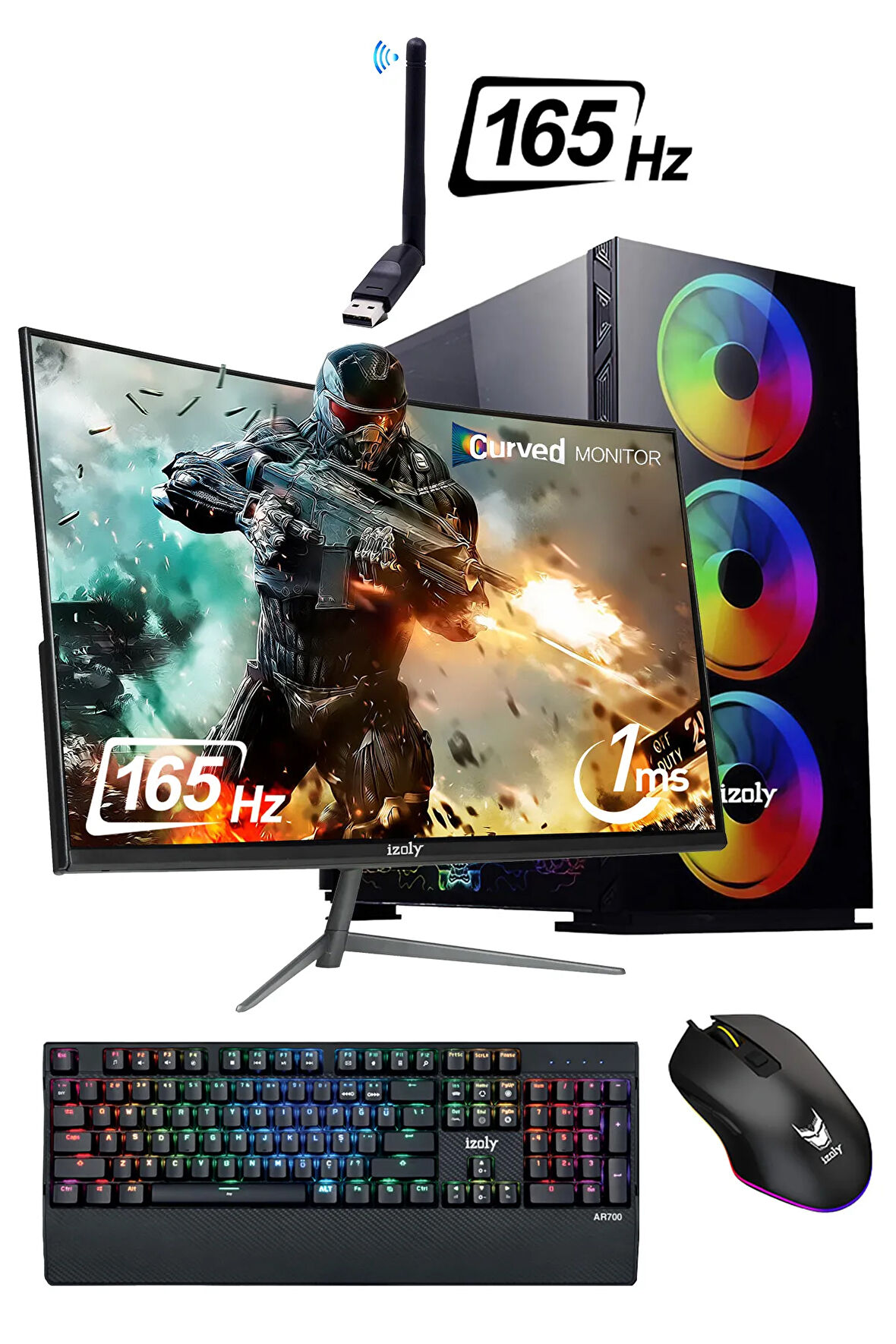 Mintra Faramir X I7-10700f 32GB 512GB M.2 Nvme Rtx 3060 12GB 24" 165hz Oyuncu Masaüstü Bilgisayarı