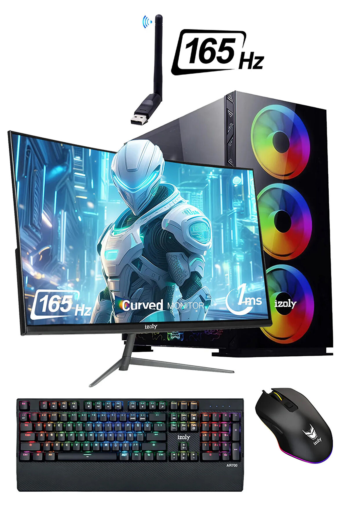 Mintra Eomer X I5-12400f 32GB 512GB M.2 Nvme Msı Rtx 3060 3x 12GB 24" 165hz Oyuncu Masaüstü Bilgisayarı
