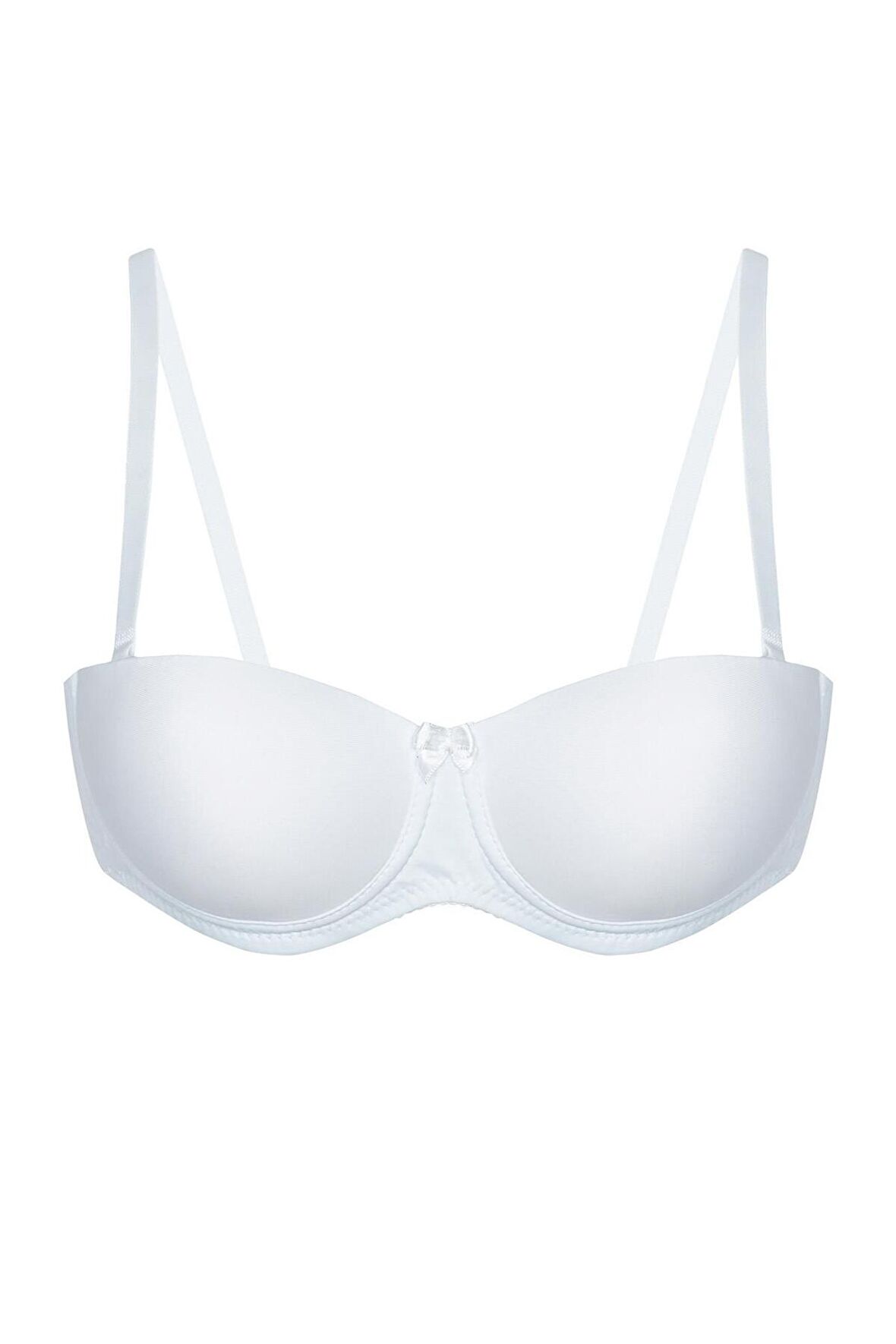 Nbb Desteksiz Mikro Straplez Sütyen Beyaz