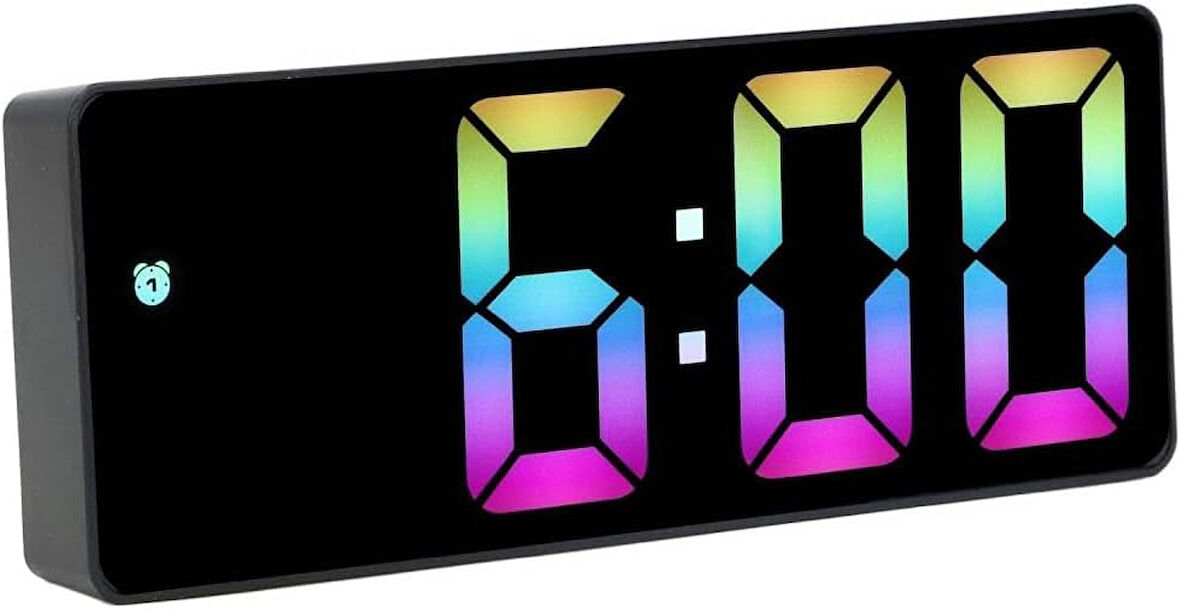 Alfalink Led Dijital Masa Saati Renkli Termometre Alarm Takvimli Ses Kontrollü