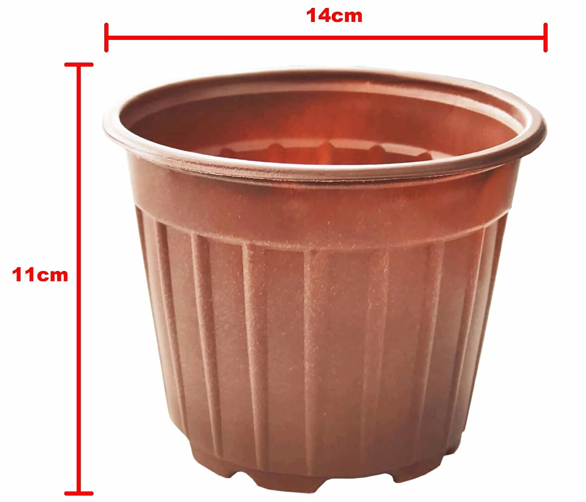 Kahverengi Çizgili Vakum Saksı 14X11Cm (Adet)